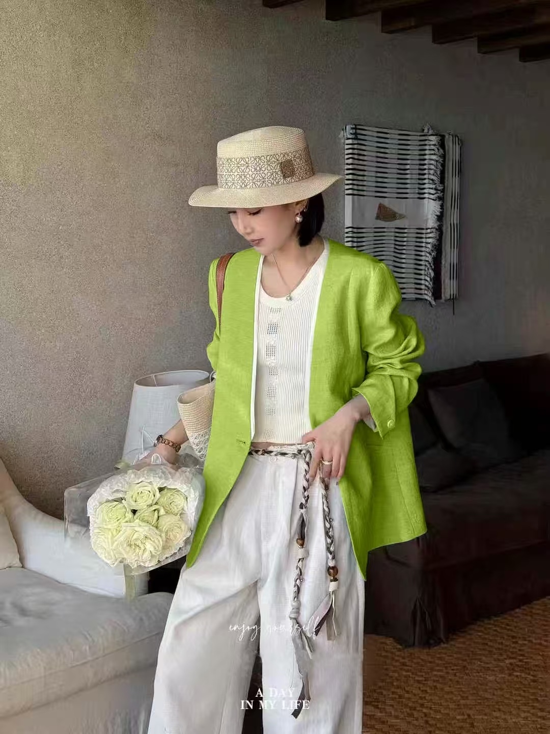 High-End Quality Female Suit: BV Summer Stylist Designer Suit with Dopamine and Wool - 图片 2