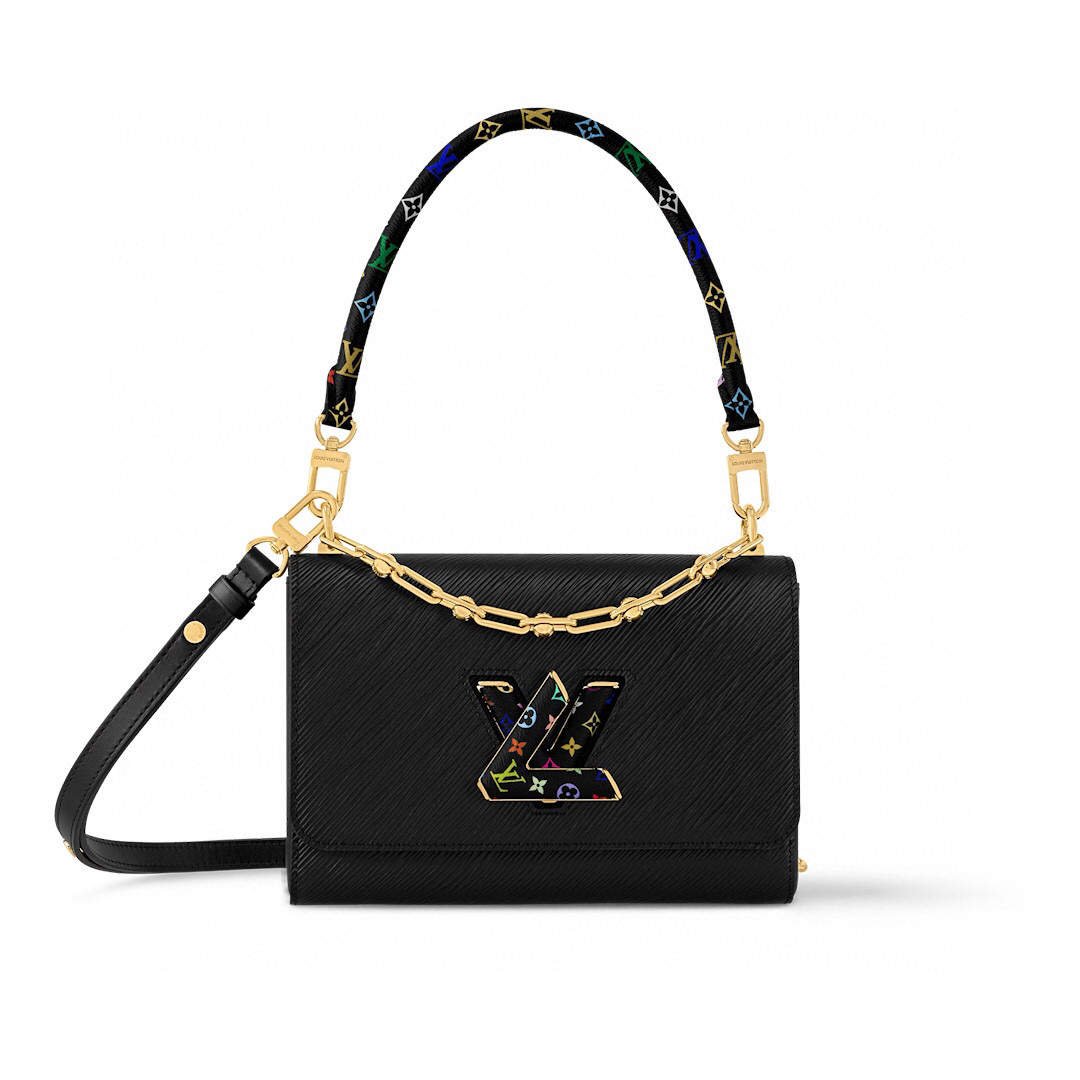 NO:551319,[LV x TM TWIST SLIM medium handbag] m13243 black m13678 white (three colors-Takashi Murakami) official website picture, louis vuitton19860909【LV x TM TWIST SLIM 中号手袋】 m13243 黑色 m13678 白色（三彩-村上隆）官网图,,louis vuitton,Bag