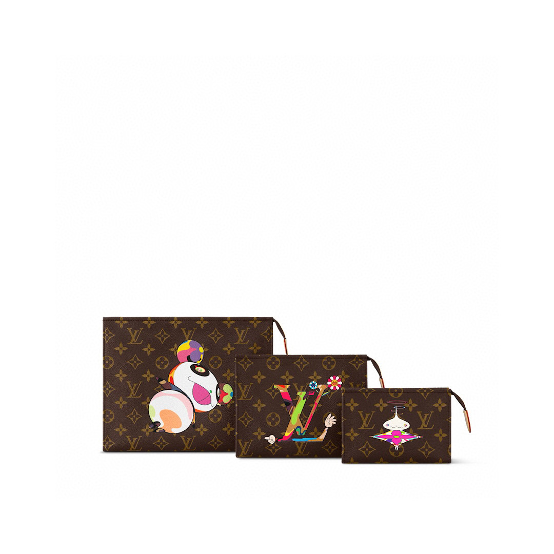 NO:620201,[LV x TM TRIO Toilet Bag] m13762 Presbyopia/Rose Red (Takashi Murakami) official website picture,, louis vuitton19860909【LV x TM TRIO 盥洗袋】 m13762 老花/玫红（村上隆）官网图,,louis vuitton,Bag