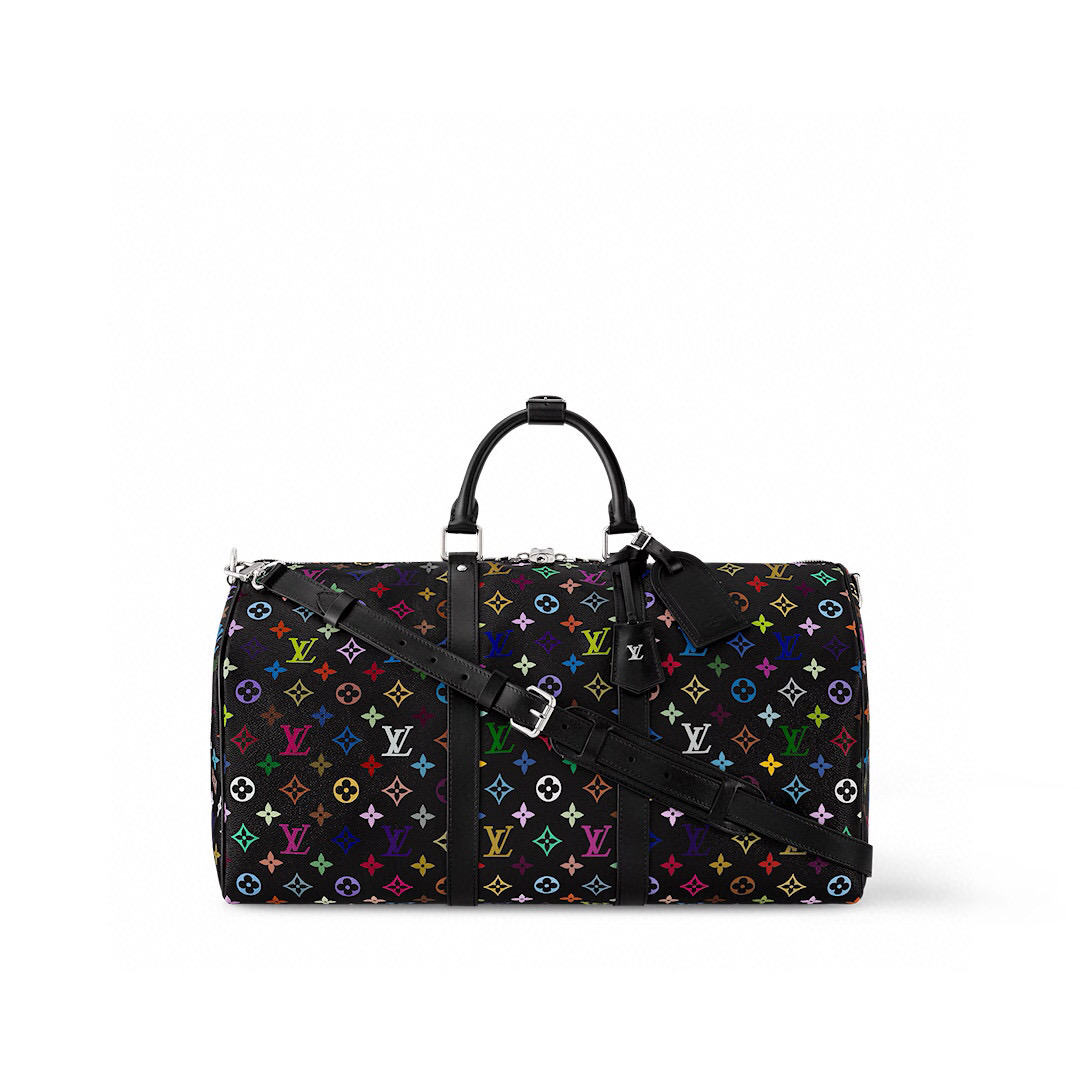 NO:620482,[LV x TM KEEALL BANDOULIRE 50 travel bag] m13745 black color/Takashi Murakami official website picture, louis vuitton19860909【LV x TM KEEALL BANDOULIRE 50 旅行袋】 m13745 黑彩/村上隆 官网图,,louis vuitton,Bag