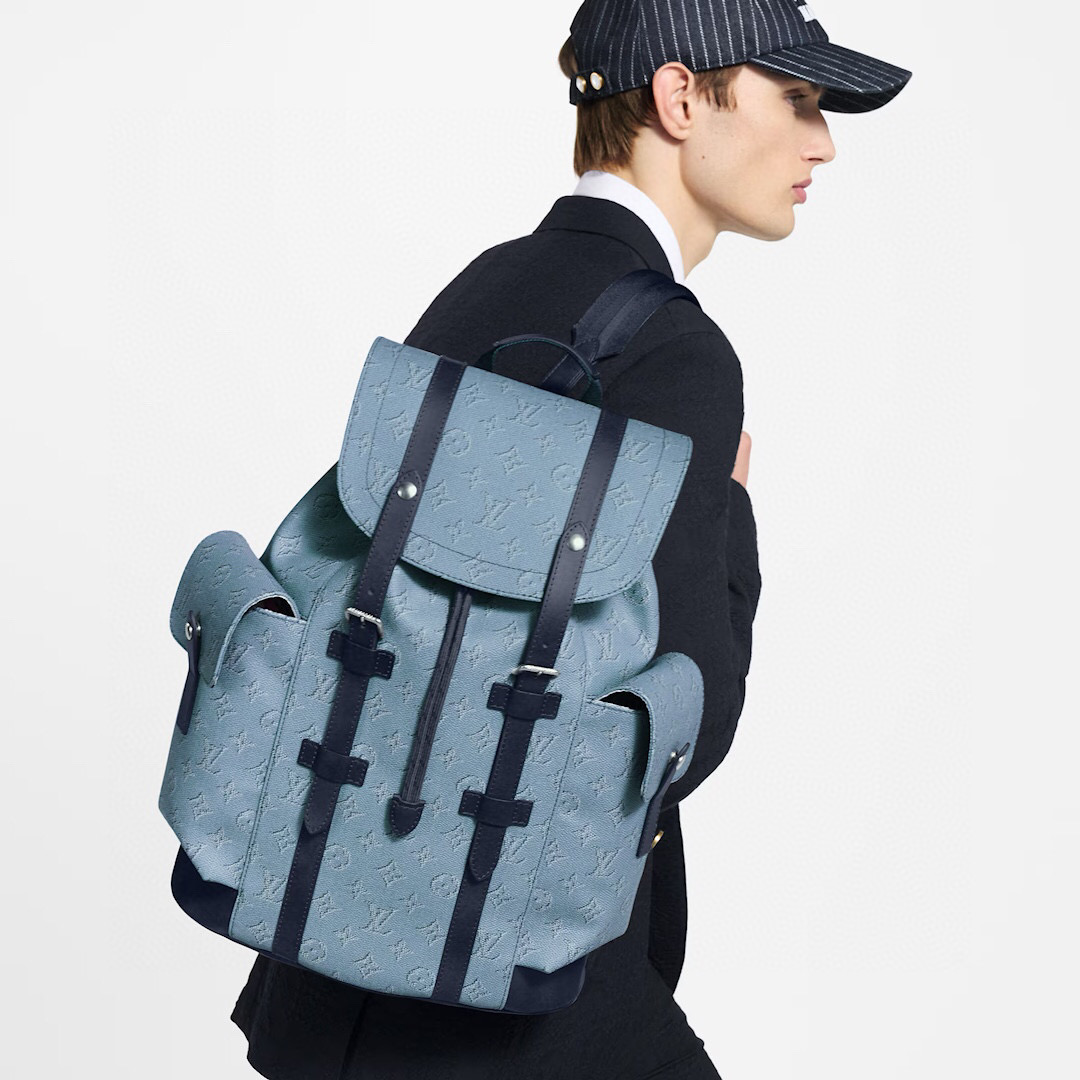 NO:551211,[CHRISTOHER medium backpack] m14676 blue/color matching official website picture,19860909【CHRISTOHER 中号双肩包】 m14676 蓝色/ 拼色 官网图,,Bag