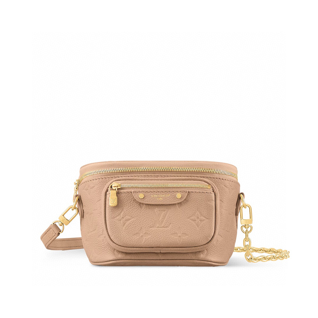 NO:551512,[MINI BUMBAG handbag] m82335 black m13827 chocolate color (embossed) m14420 milk tea color official website picture,19860909【MINI BUMBAG 手袋】 m82335黑色 m13827巧克力色（压花）m14420 奶茶色 官网图,,Bag