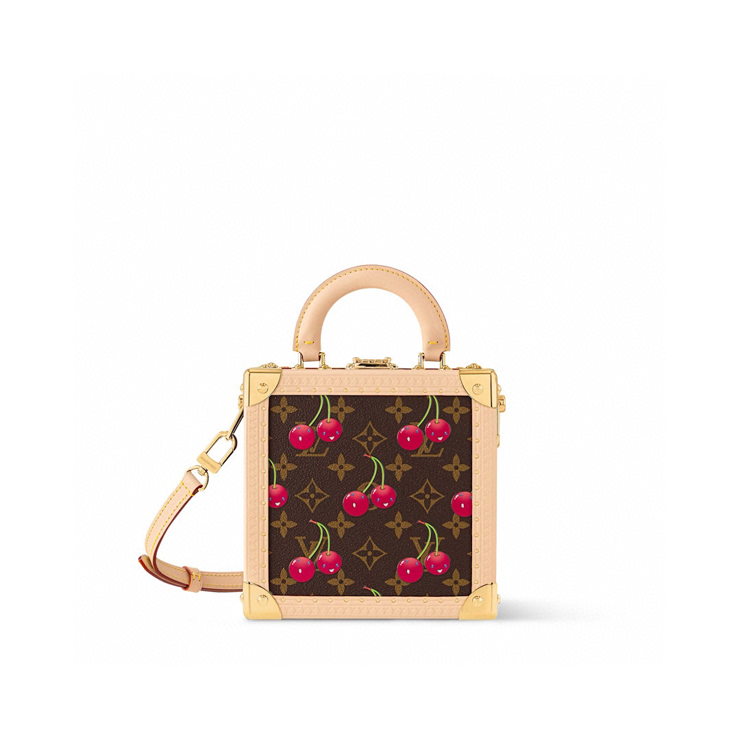 NO:551927,[LV x TM MINI SQUARE TRUNK CHERRY handbag] m14040 presbyopia/cherry official website picture,,louis vuitton19860909【LV x TM MINI SQUARE TRUNK CHERRY 手袋】 m14040 老花/樱桃 官网图,,louis vuitton,Bag