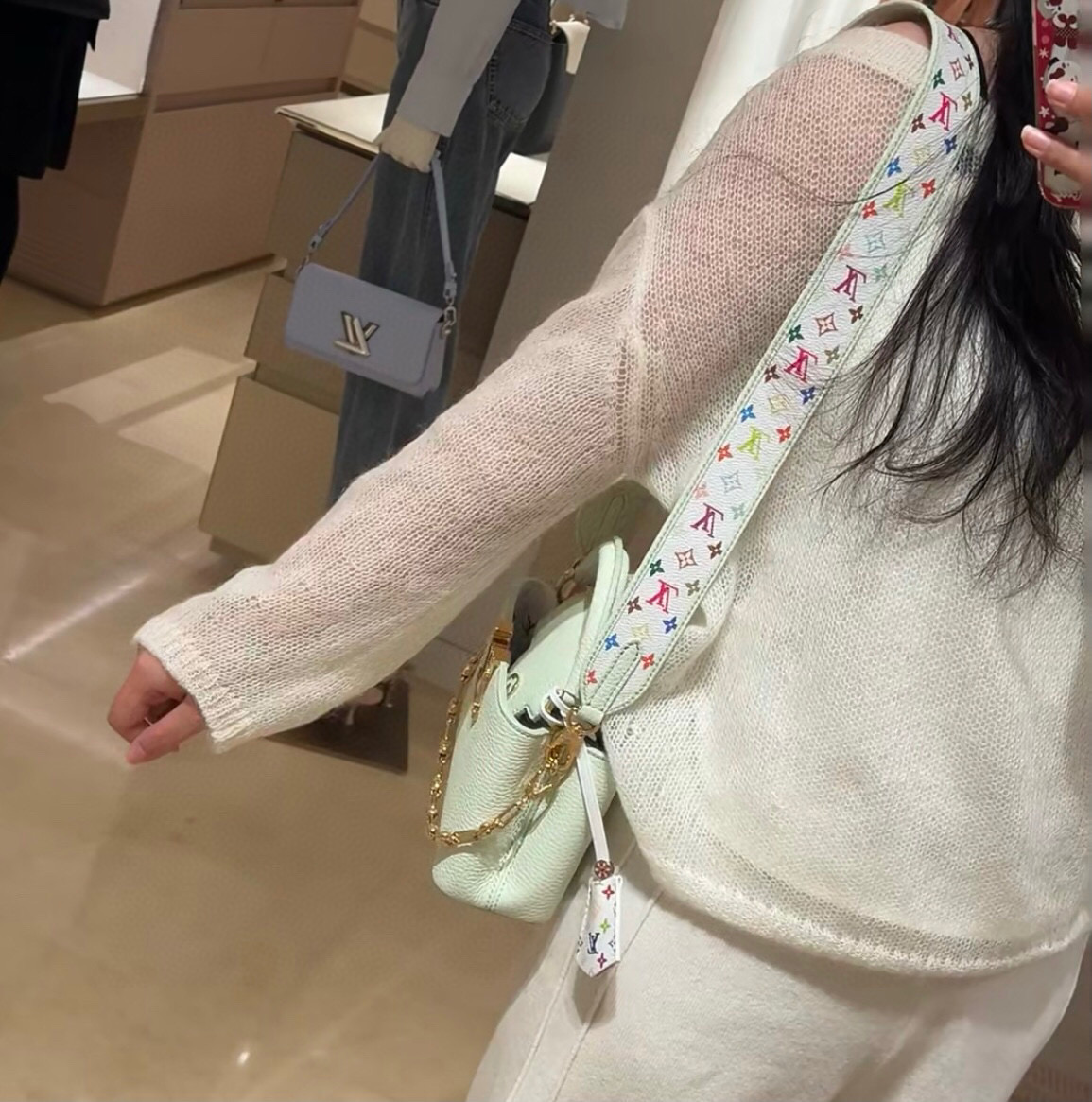 NO:551281,[LV x TM Caucines Mini handbag] m14101 avocado color/Takashi Murakami official website picture,,louis vuitton19860909【LV x TM Caucines Mini 手袋】m14101 牛油果色/ 村上隆 官网图,,louis vuitton,Bag