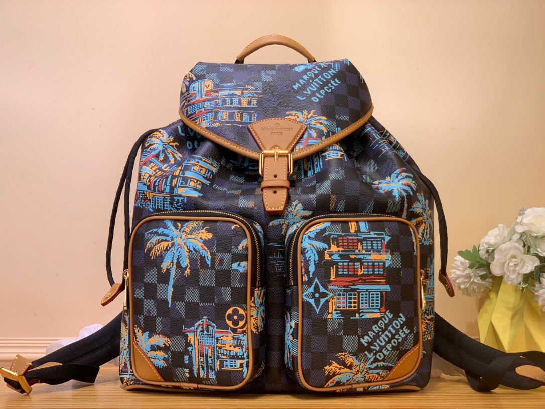 NO:551711,Top original item [MONTSOURIS CARGO Backpack] N40755 Damier alm Trees ww jacquard cotton cowhide leather trim fabric lining metal hardware drawstring and magnetic closure adjustable shoulder straps front zipper pocket padded compartment inner patch pocket 34 x 40 x 17 cm (length x height x width).5816065,,cowhide19860909顶级原单【MONTSOURIS CARGO 双肩包】N40755 Damier alm Trees ww提花棉牛皮革饰边织物内衬金属件 抽绳和磁扣开合可调节肩带正面拉链口袋加垫隔层内贴袋 34 x 40 x17厘米(长度x高x宽).5816065,,cowhide,Bag