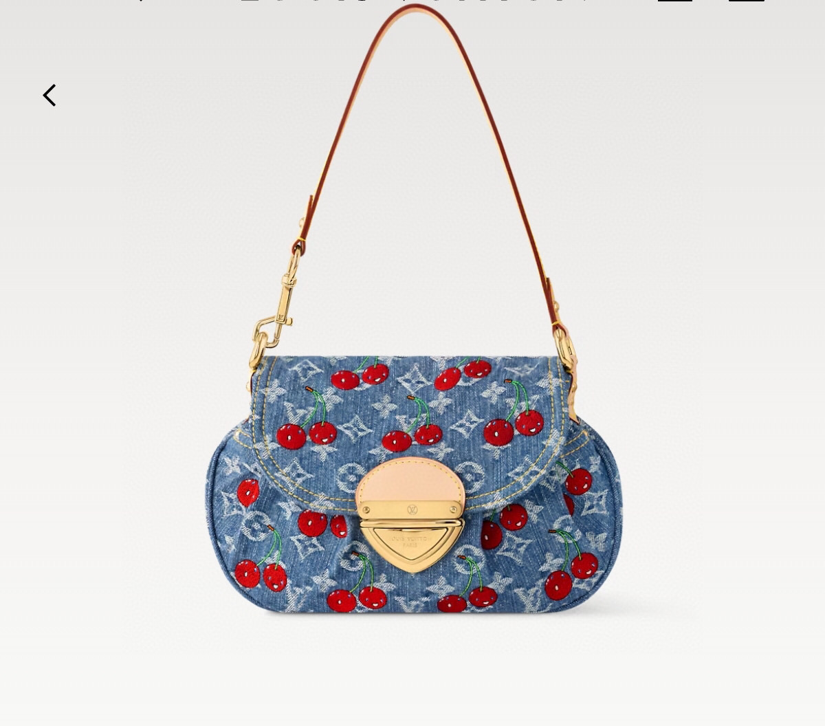 NO:552099,[Sunset shoulder bag] M13680 denim/cherry official website picture,19860909【Sunset 单肩手袋】M13680 牛仔/樱桃 官网图,,Bag