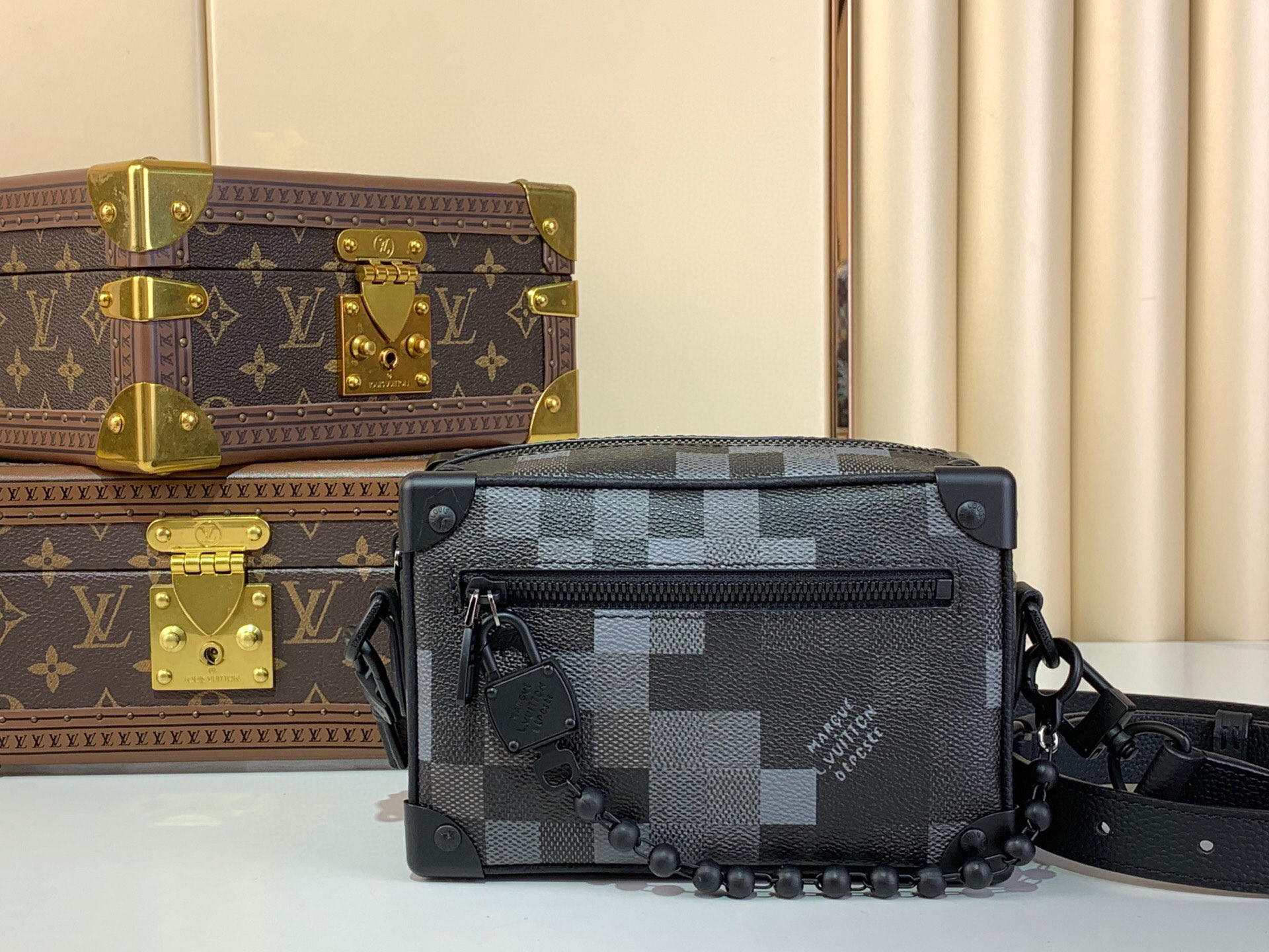 LV Style Black Leather Top Handle Bag Lookbook Reference image 1
