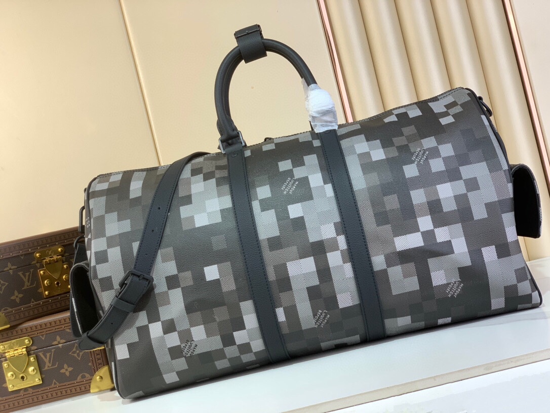 LV Style Black Canvas Travel Bag Bags Travel Bag detail image 3 from source 738371