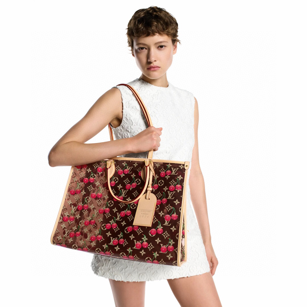 NO:551637,[ONTHEGO GM handbag] m14306 transparent/cherry official website picture,19860909【ONTHEGO GM手提包】 m14306 透明/ 樱桃 官网图,,Bag