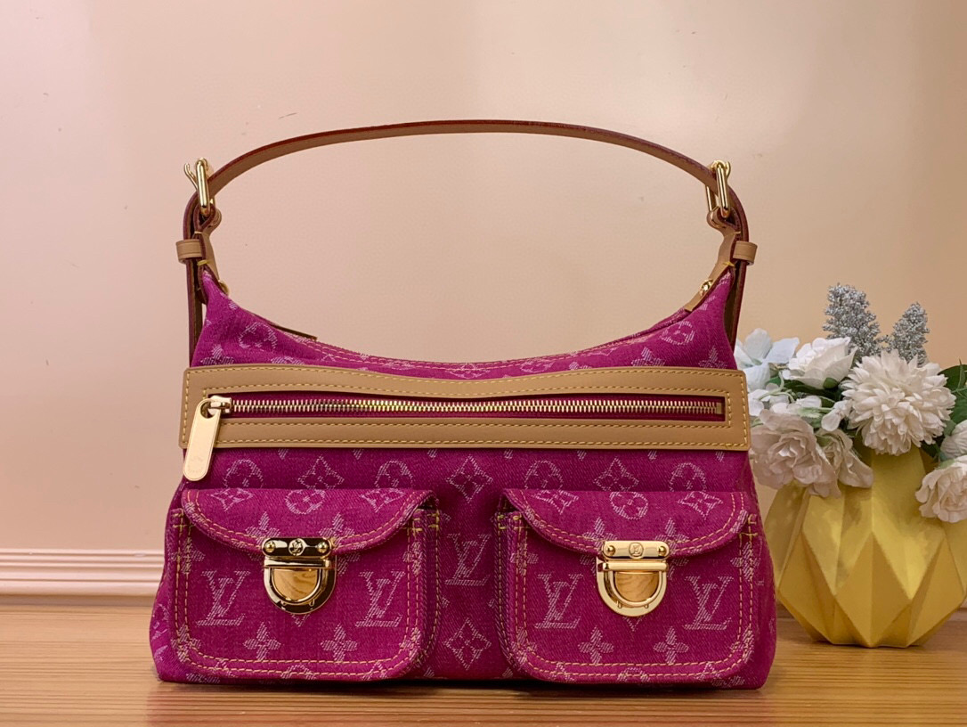 NO:552131,Top original order [VINTAGE] M44464 rose pink (denim) M95212 second-hand series denim handbag size 30×10×195916065,19860909顶级原单【VINTAGE】M44464 玫粉色（牛仔）M95212 中古系列 牛仔布手提包 尺寸30×10×195916065,,Bag