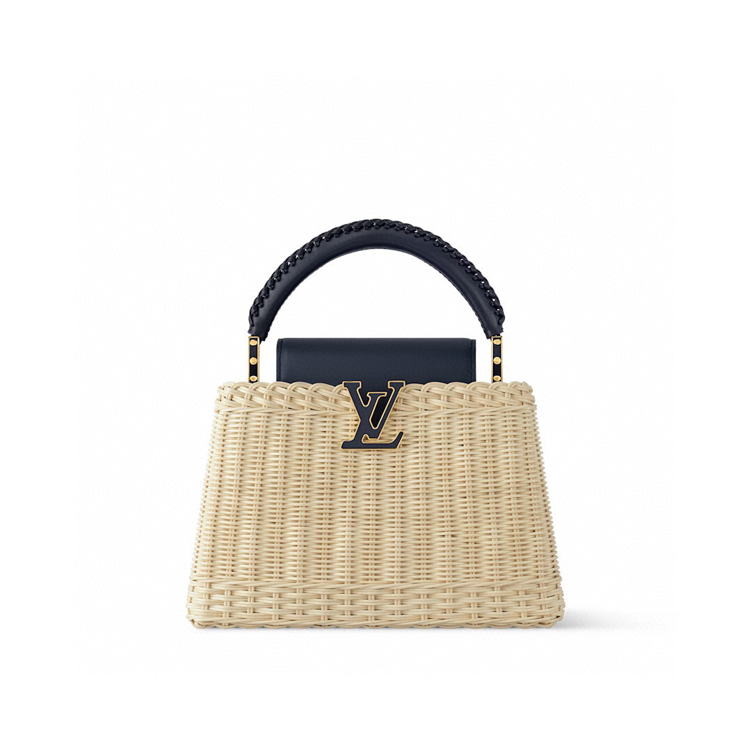 NO:551610,[CAUCINES BB handbag] m26025 brown/woven m14366 dark blue/summer,19860909【CAUCINES BB 手袋】m26025 棕色/ 编织 m14366 深蓝色/夏天,,Bag