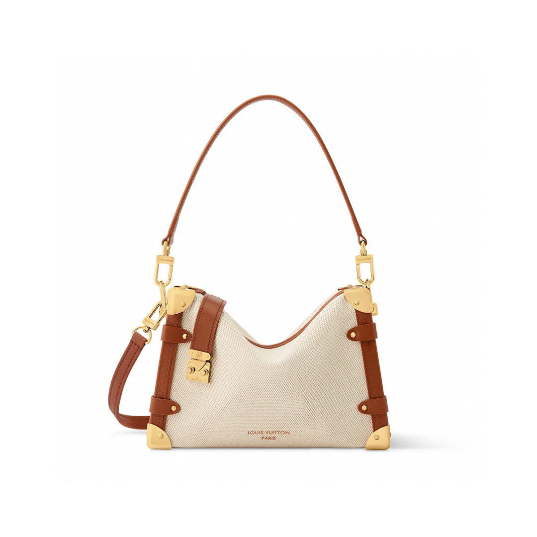 NO:551876,[Side Trunk MM handbag] M14411 canvas and brown,19860909【Side Trunk MM 手袋】 M14411 帆布拼棕,,Bag