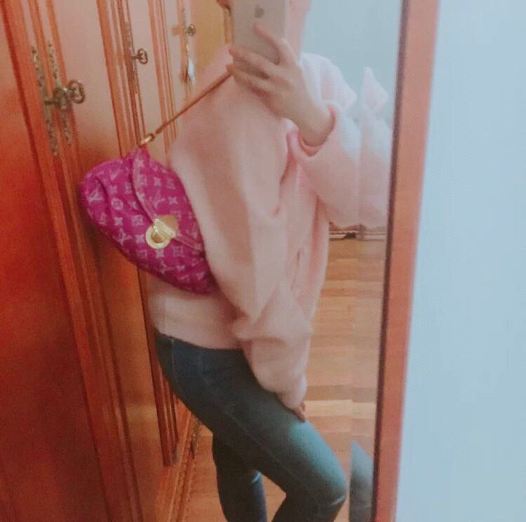 NO:552145,[Vintage denim satchel] M95050 rose pink, satchels19860909【Vintage 牛仔挎包】M95050 玫粉色,,satchels,Bag