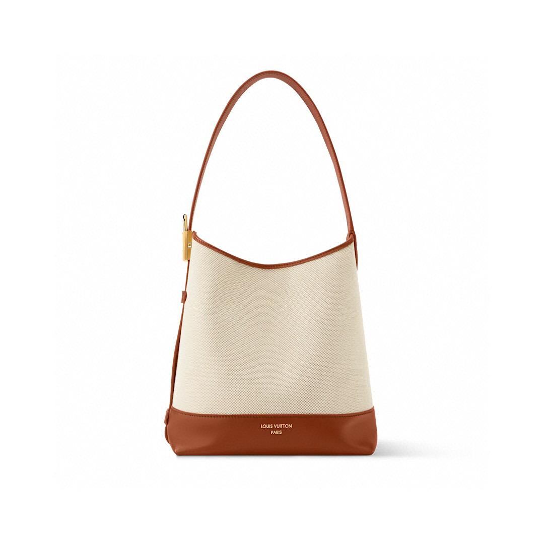 NO:551872,[LOW KEY HOBO small handbag] m25468 canvas and brown official website picture,19860909【LOW KEY HOBO 小号手袋】 m25468 帆布拼棕 官网图,,Bag