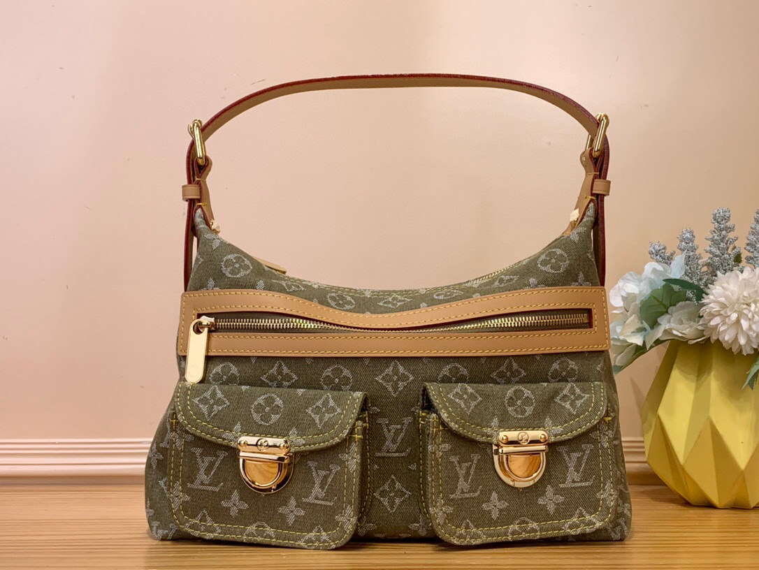 NO:552134,Top original order [VINTAGE] M44464 green (denim) cc second-hand series denim handbag size 30×10×195916065,19860909顶级原单【VINTAGE】M44464 绿色（牛仔）cc 中古系列 牛仔布手提包 尺寸30×10×195916065,,Bag