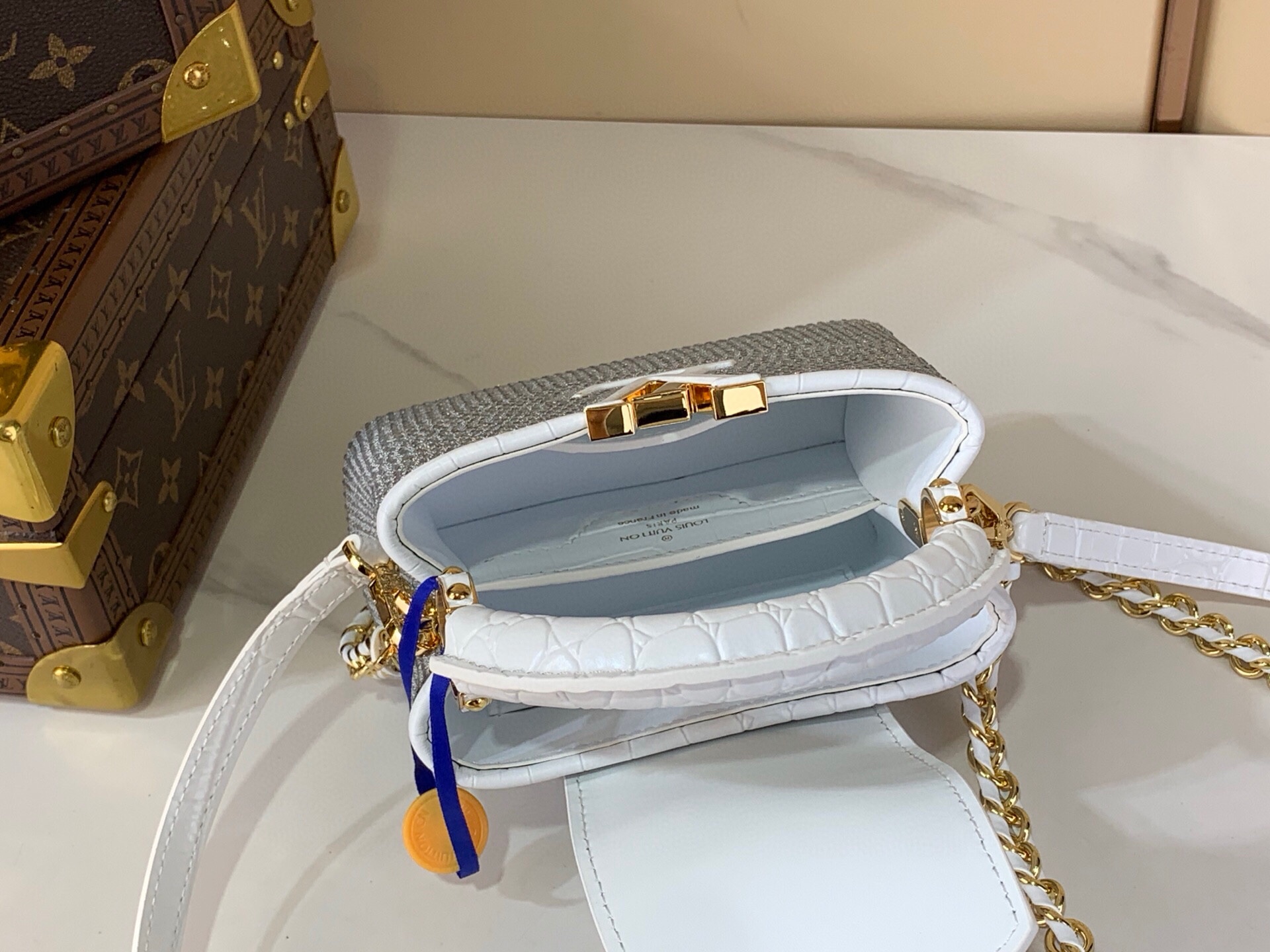 LV Style Beige Leather Top Handle Bag Bags Top Handle Bag detail image 9 from source 738370