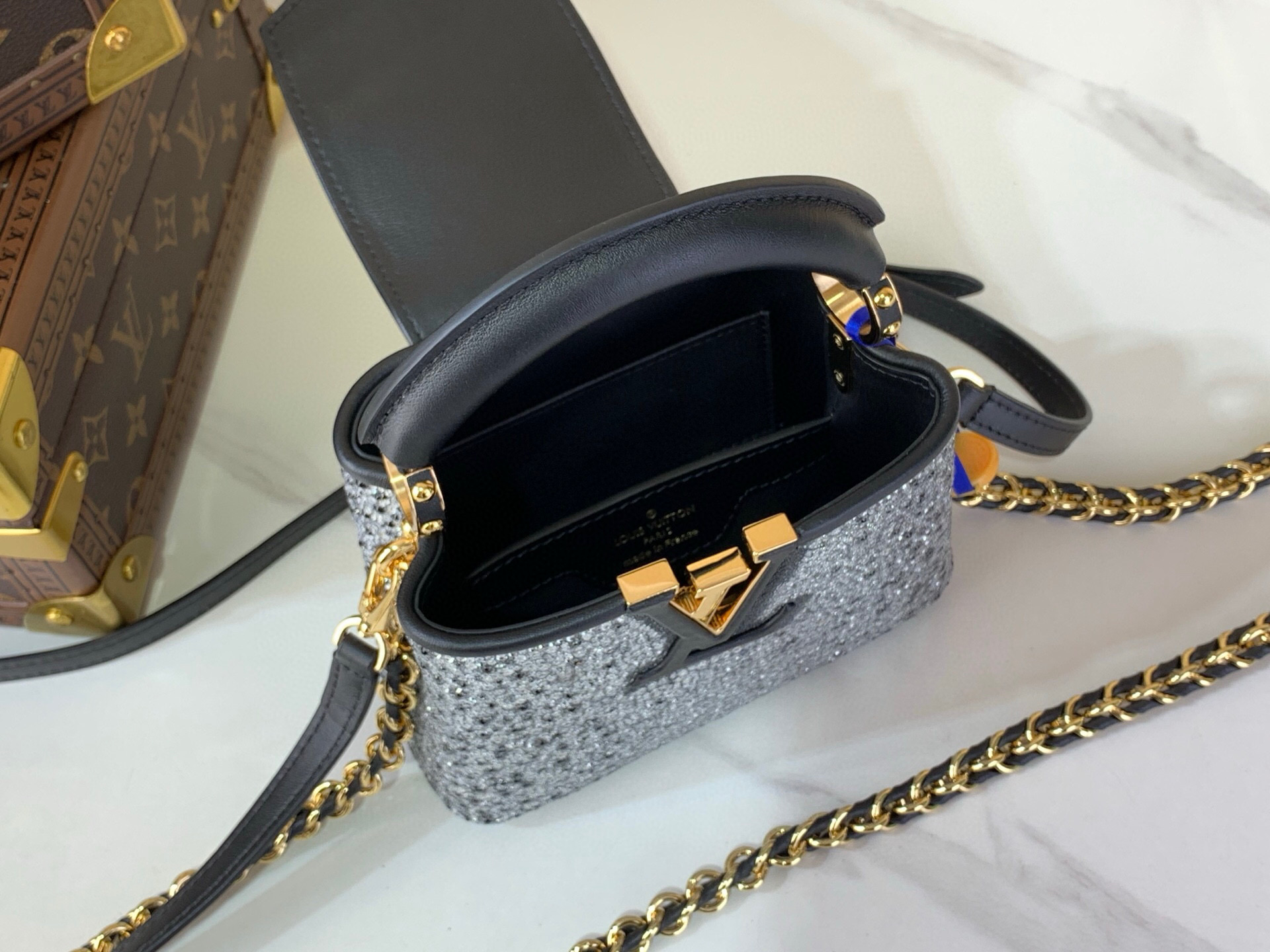 LV Style Beige Leather Top Handle Bag Bags Top Handle Bag detail image 9 from source 738368