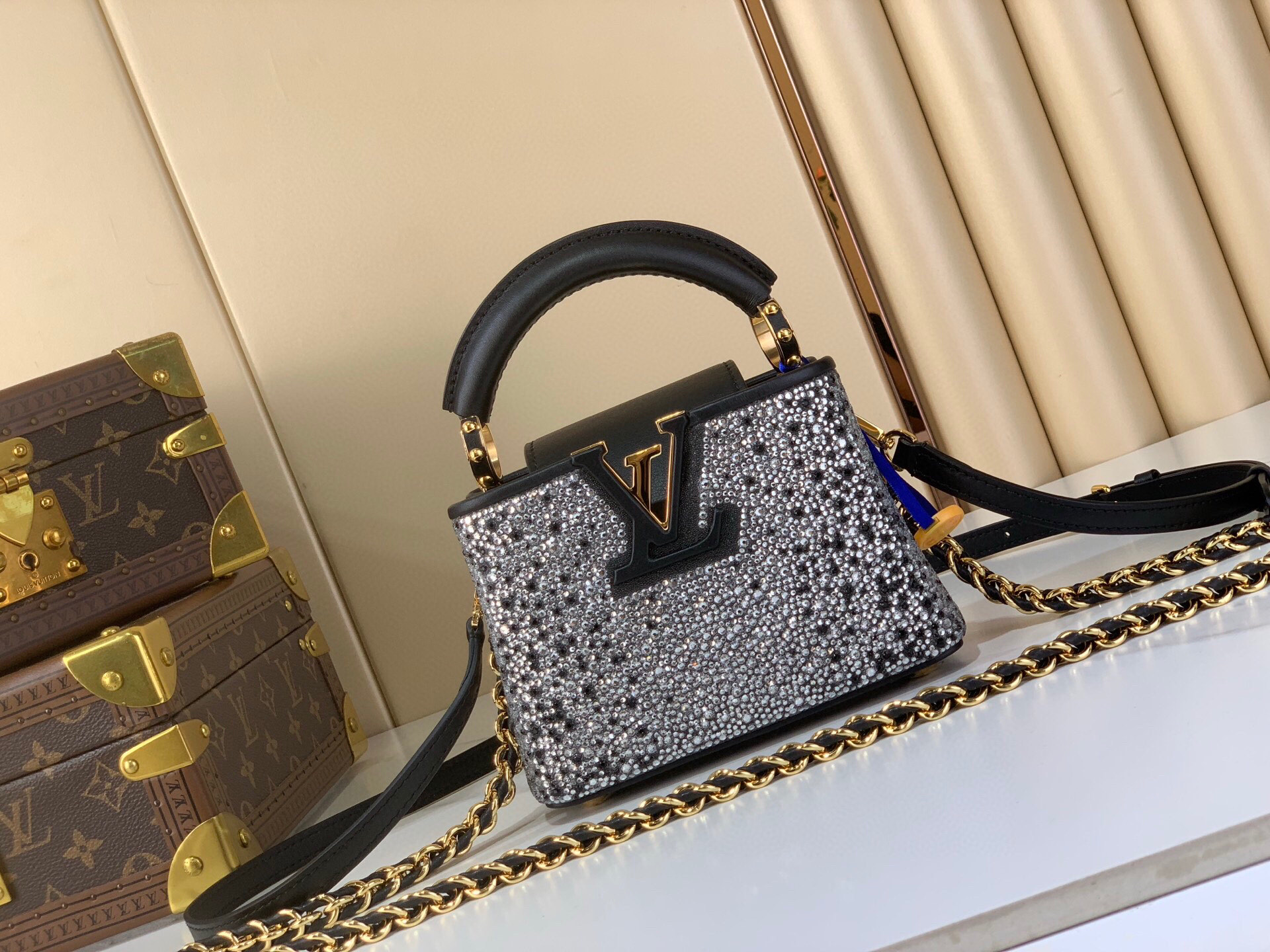 LV Style Beige Leather Top Handle Bag Lookbook Reference image 1