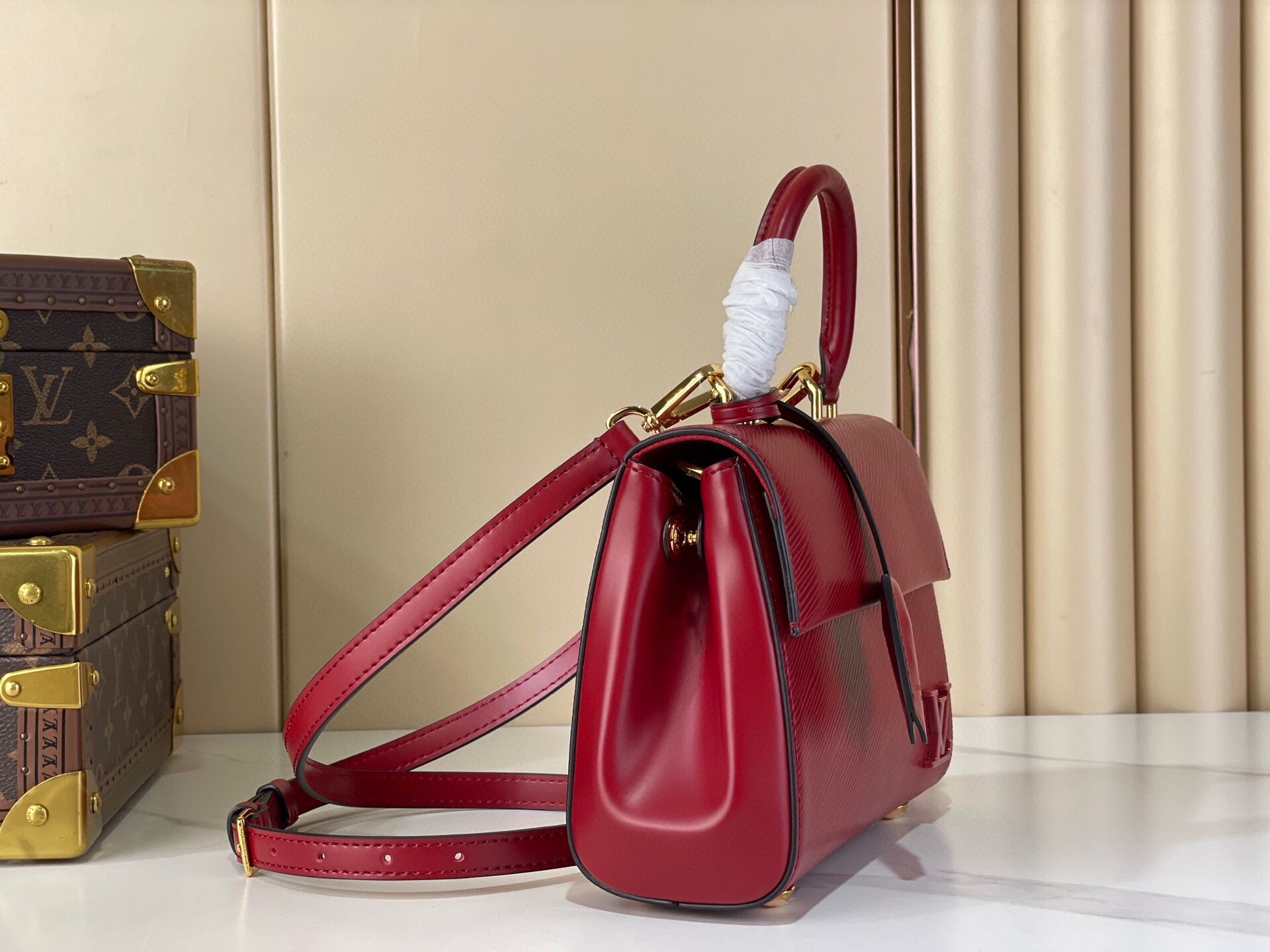 LV Style Beige Leather Bag Lookbook Reference image 2