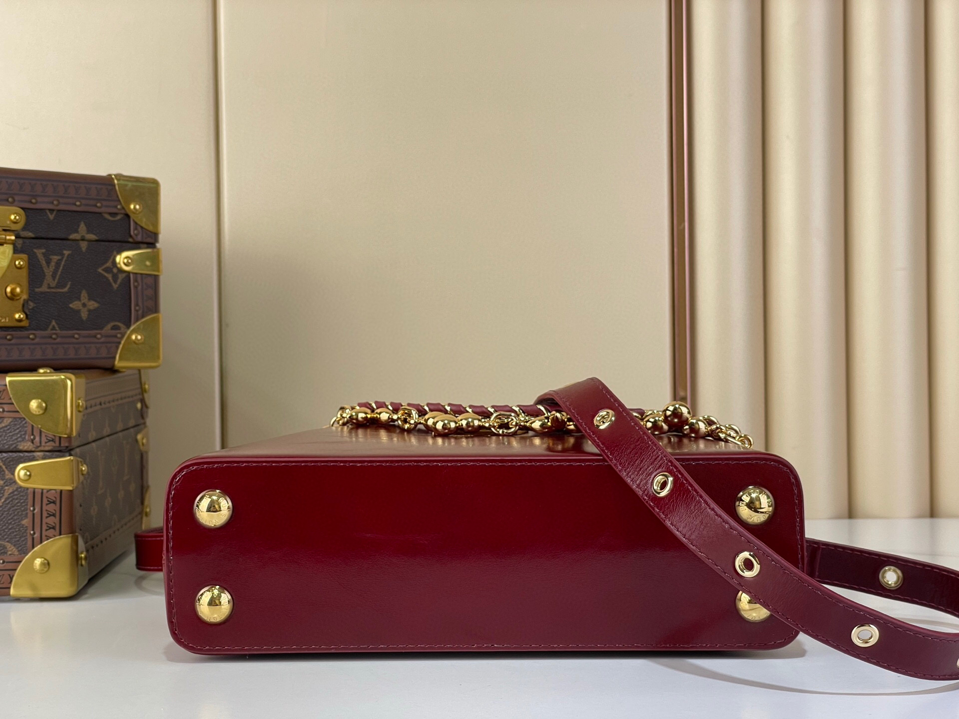 LV Style Beige Leather Top Handle Bag Bags Top Handle Bag detail image 4 from source 738349