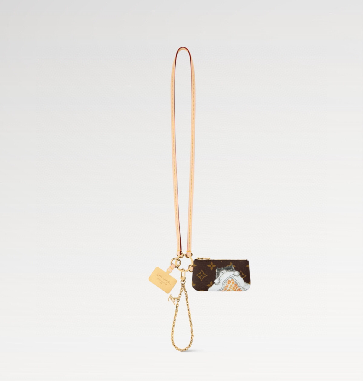 NO:581605,Top original order [hone Holder mobile phone charm set] M14099 25919 Presbyopia/Cat Legendary fashion icon Grace Coddington hand-drawn the playful illustrations on this phone holder. Part of an exclusive collaboration with the former American Vogue 18 creative director, the chic design features a removable gold chain and strap for multiple carrying options. It also comes with a lettered compression bag to store keys or small essentials. Dimensions 12 x 6.5 x 1 cm,19860909顶级原单【hone Holder手机挂饰套装】M14099 25919 老花/猫咪 本款传奇时尚偶像格雷斯·科丁顿手绘了这个手机支架上好玩的插图.与美国前Vogue 18创意总监独家合作的一部分,别致的设计具有可移动的金色链子和皮带,提供多种携带选择.它还配备了一个字母压缩袋存储钥匙或小必需品. 尺寸 12 x 6.5 x 1厘米,,Bag