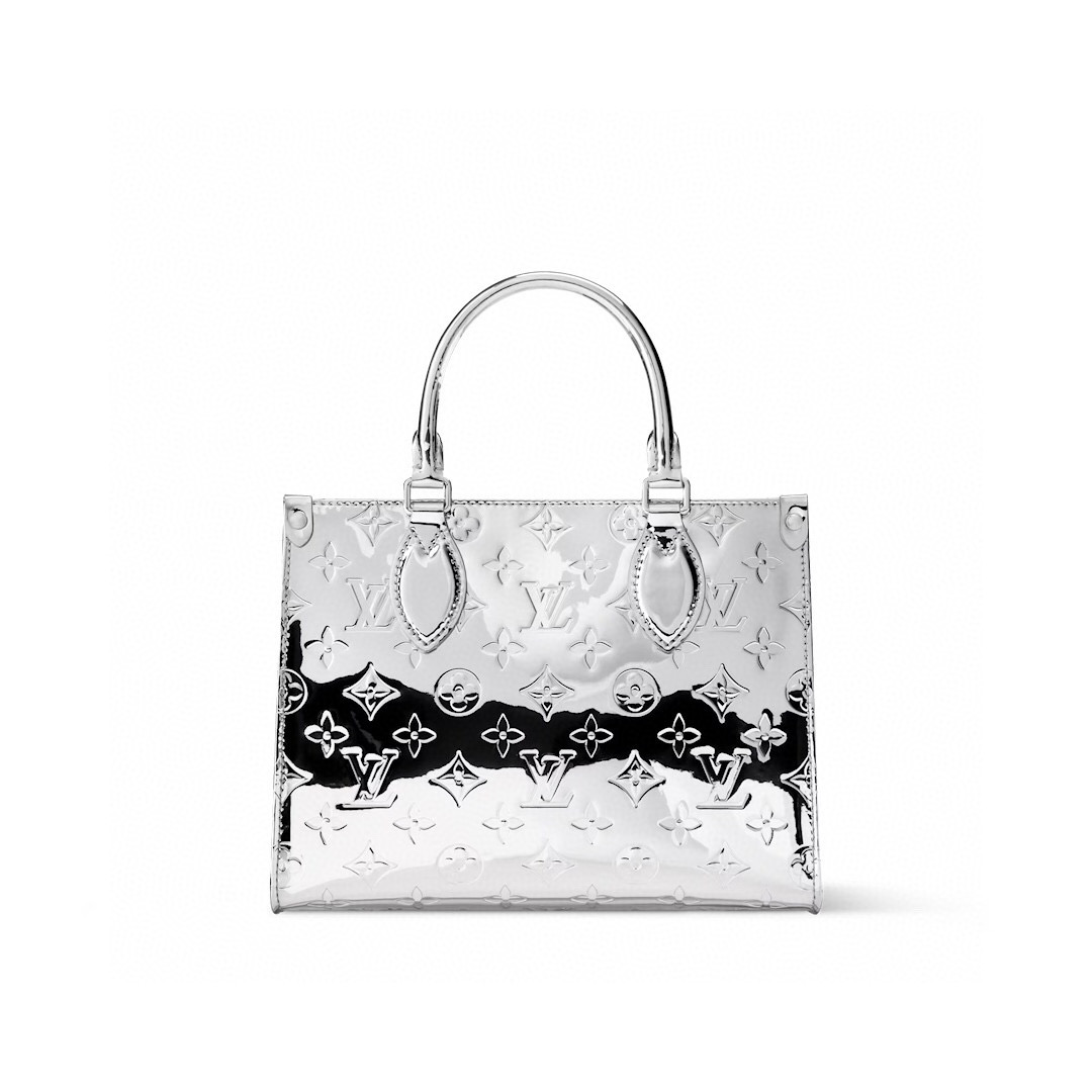 NO:575113,[ONTHEGO small handbag] m26373 silver/patent leather,19860909【ONTHEGO 小号手袋】 m26373 银色/ 漆皮,,Bag