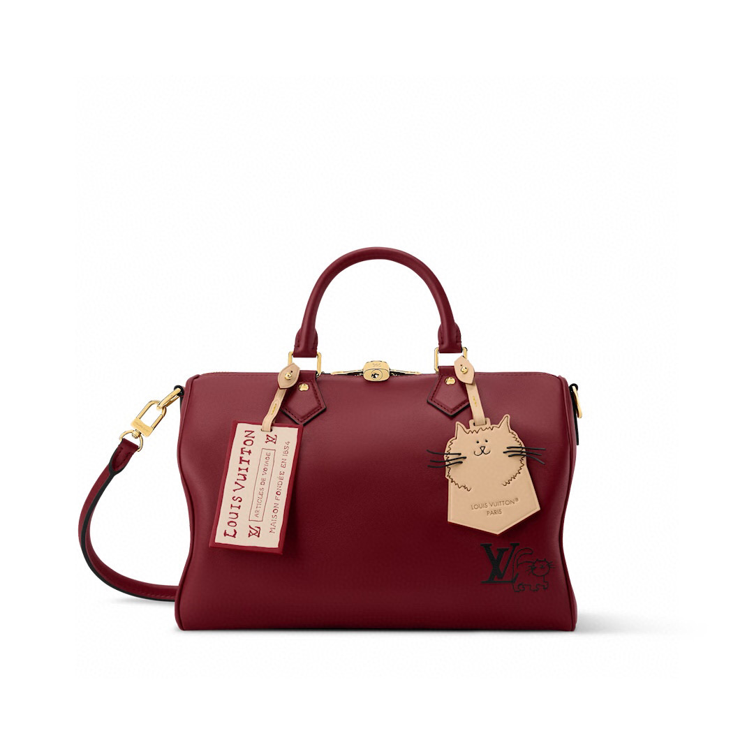 NO:581620,【SEEDY SOFT 30 handbag】 m25766 maroon/cat,19860909【SEEDY SOFT 30 手袋】 m25766 枣红色/ 猫咪,,Bag