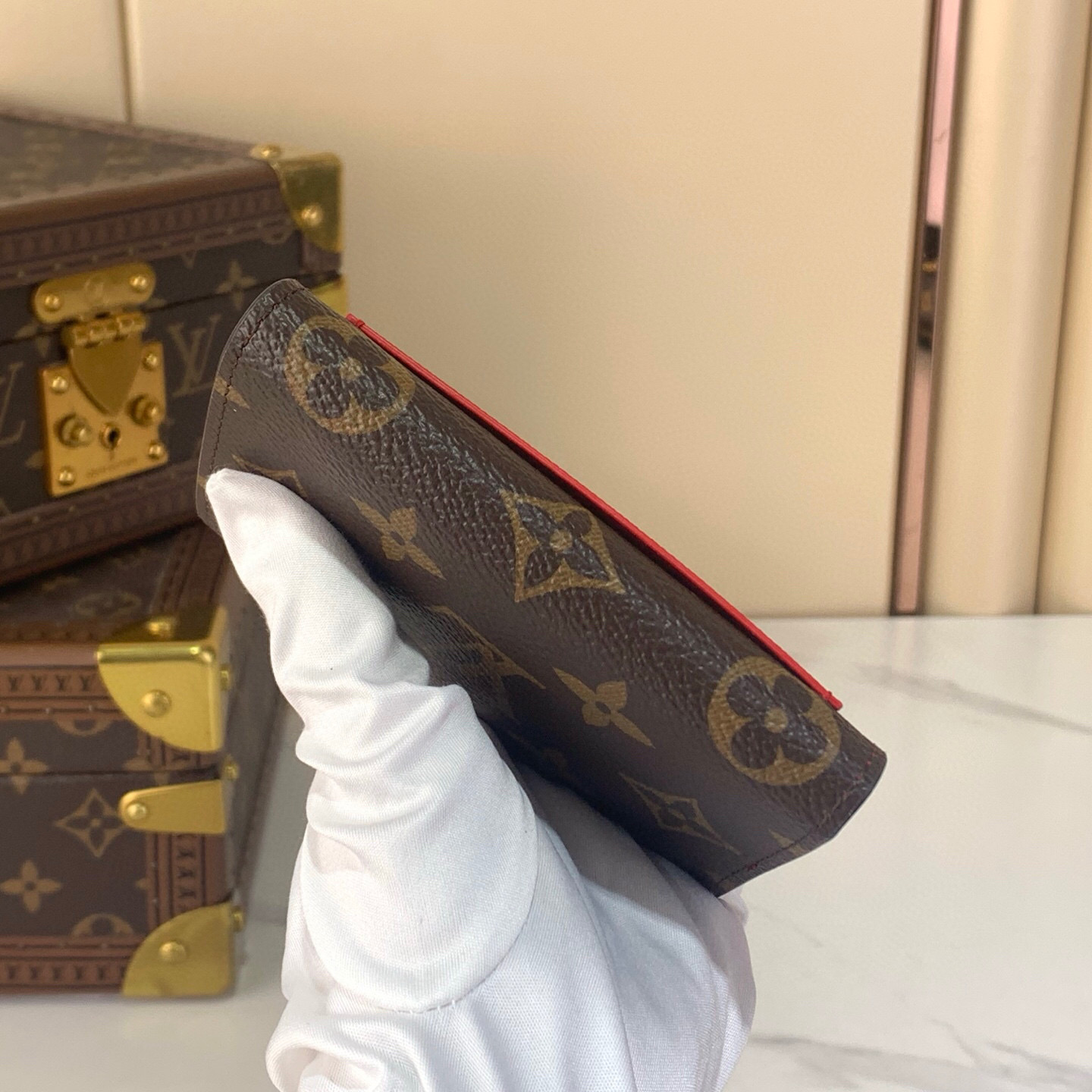 LV Style Beige Leather Top Handle Bag Lookbook Reference image 2