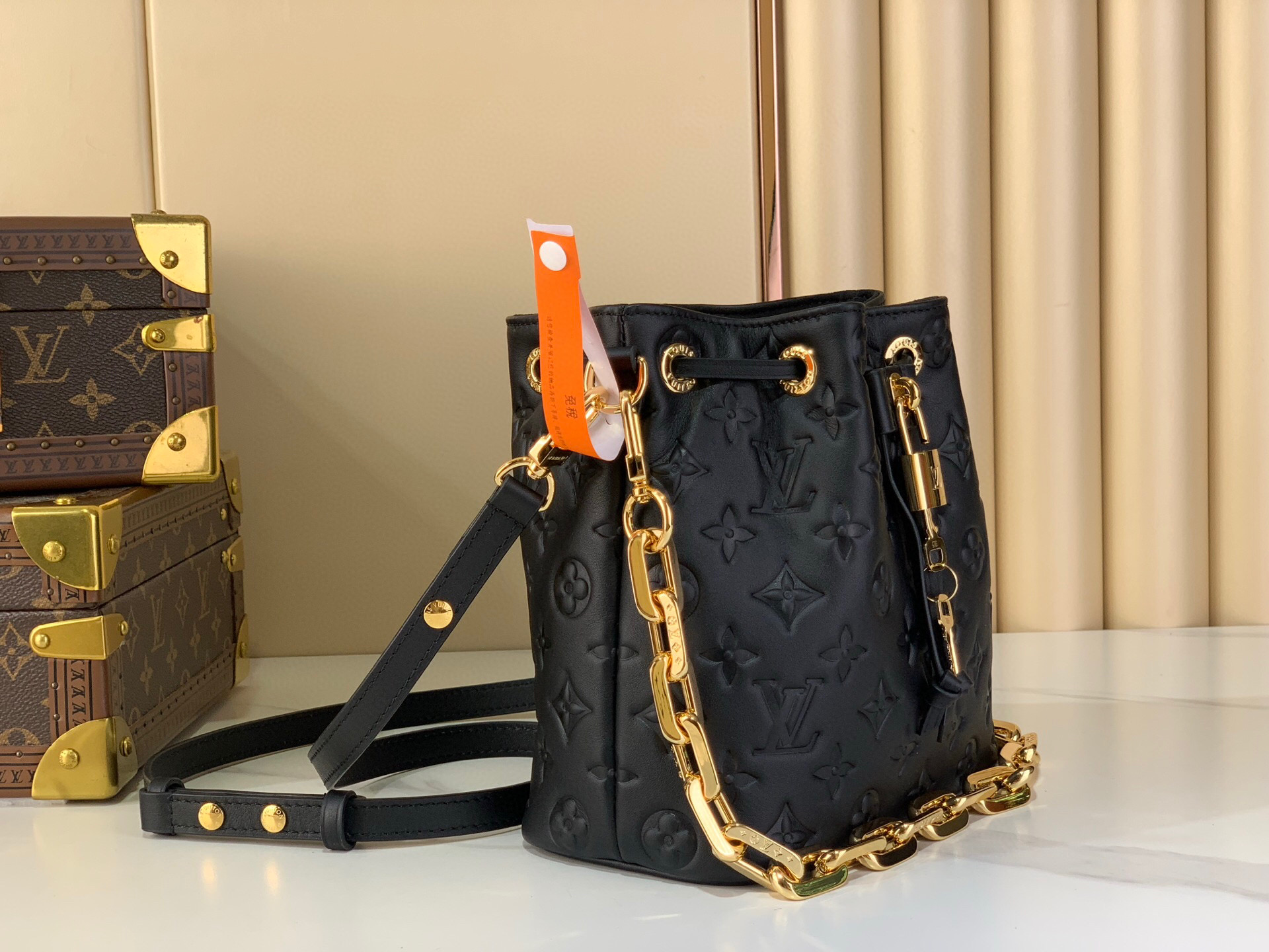 LV Style Black Leather Top Handle Bag Lookbook Reference image 2