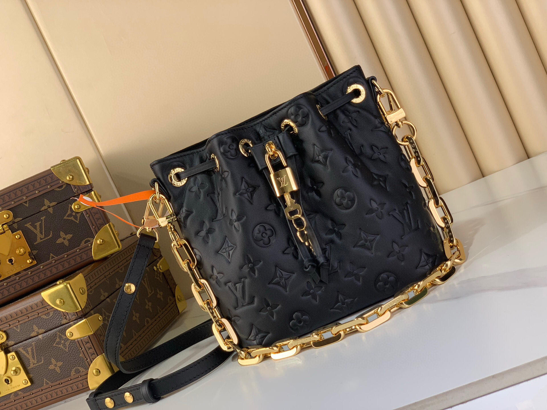 LV Style Black Leather Top Handle Bag Lookbook Reference image 1