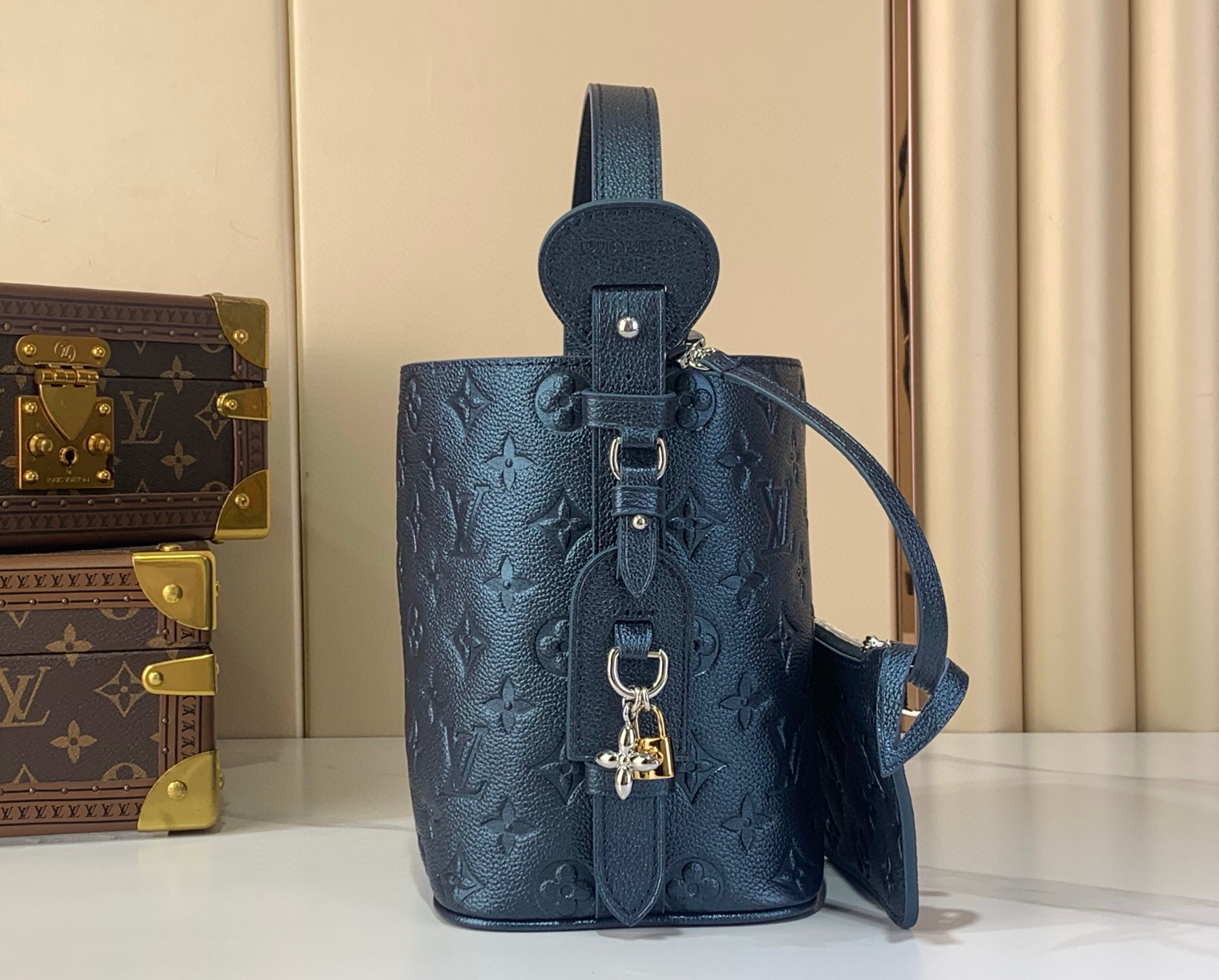 LV Style Beige Leather Keychain Lookbook Reference image 2