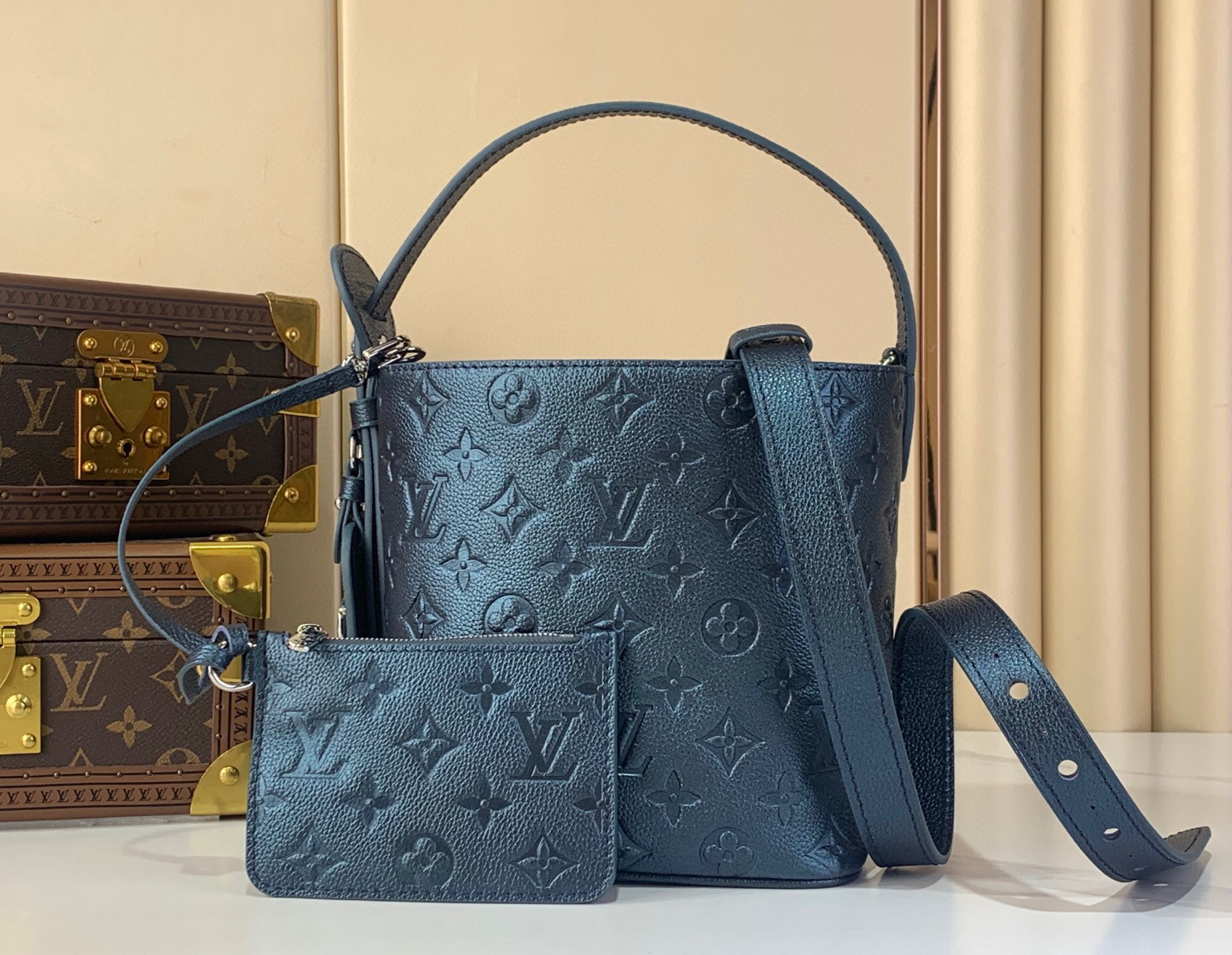 LV Style Beige Leather Keychain Lookbook Reference image 1