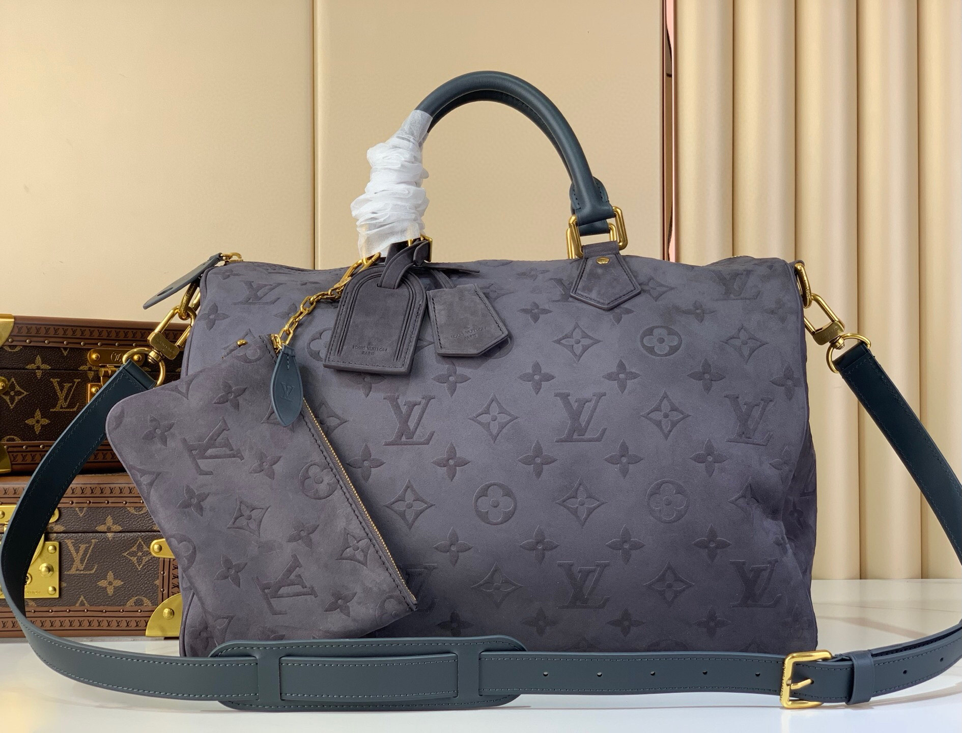 LV Style Beige Leather Top Handle Bag Lookbook Reference image 1