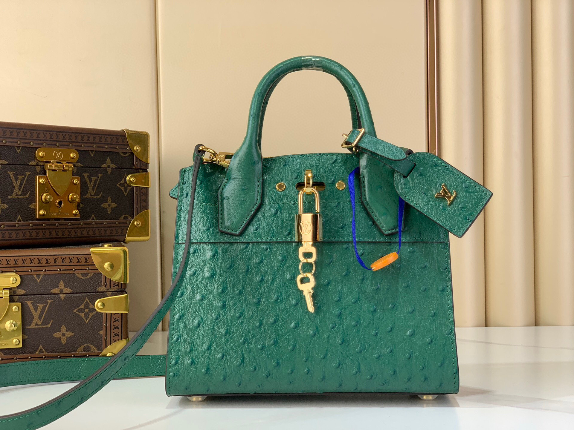 LV Style Beige Leather Top Handle Bag Lookbook Reference image 1