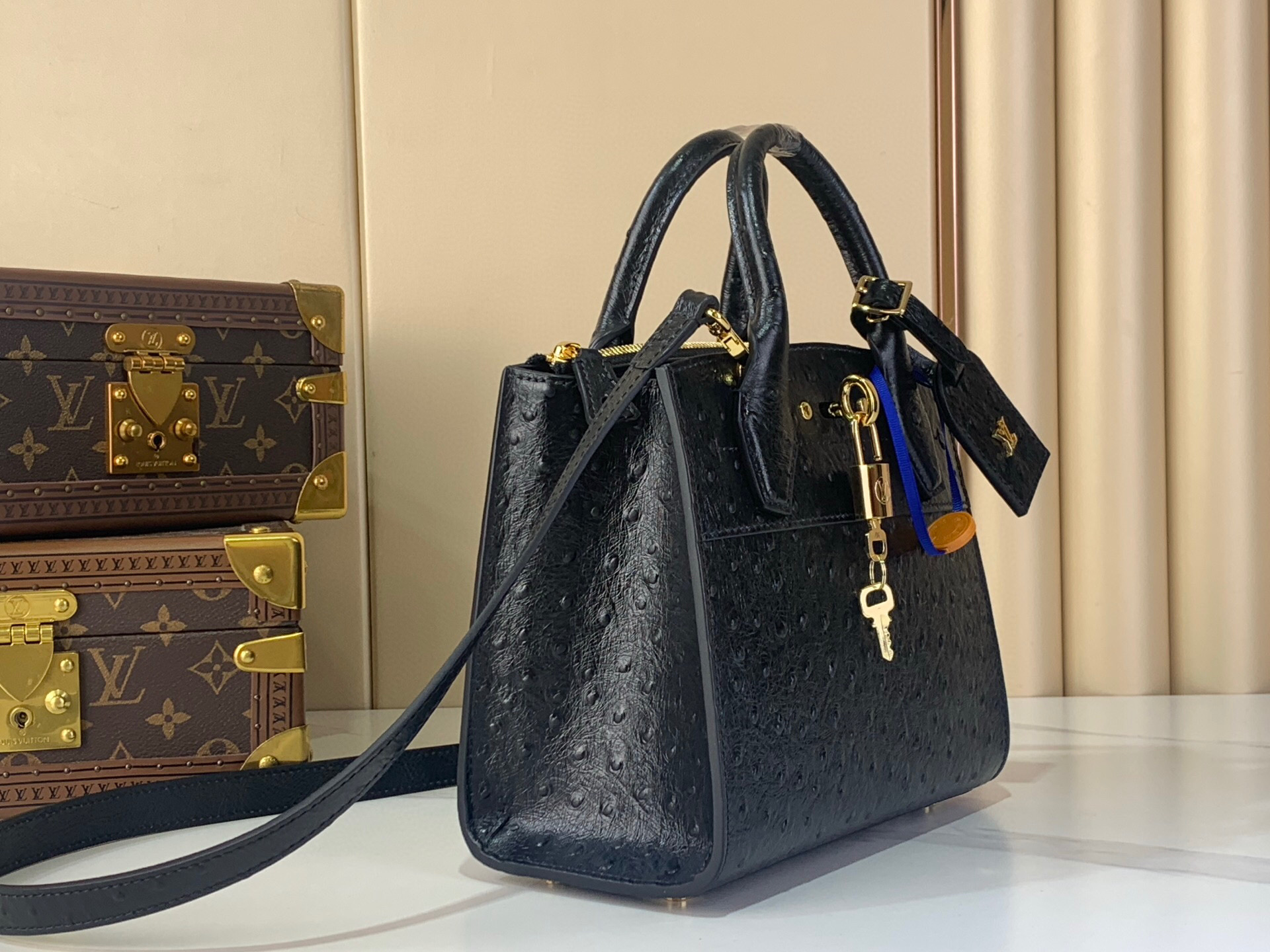 LV Style Black Leather Top Handle Bag Lookbook Reference image 2