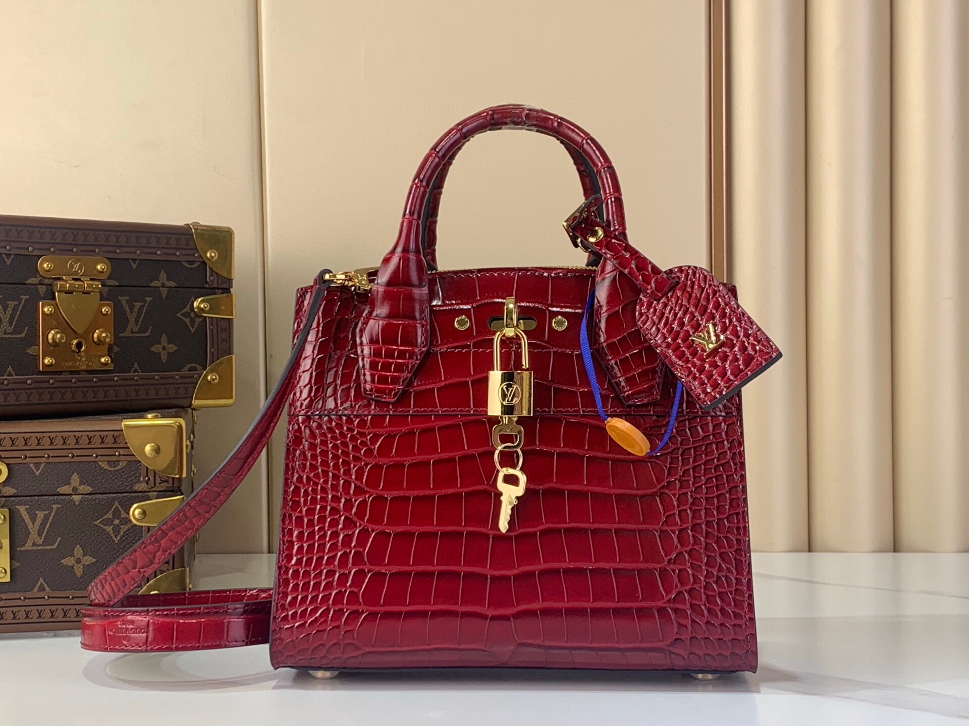 LV Style Beige Leather Top Handle Bag Lookbook Reference image 1