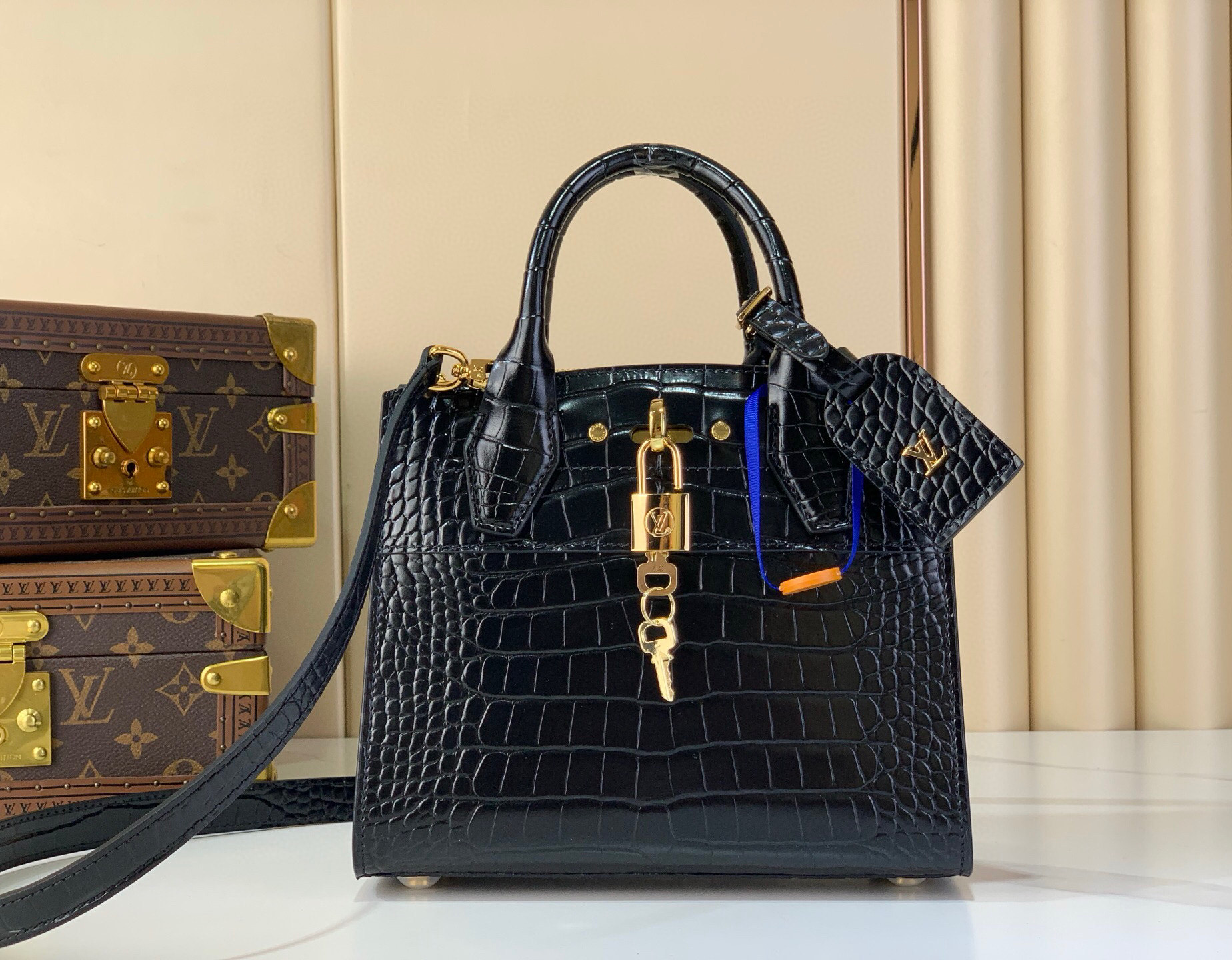 LV Style Black Leather Top Handle Bag Lookbook Reference image 1