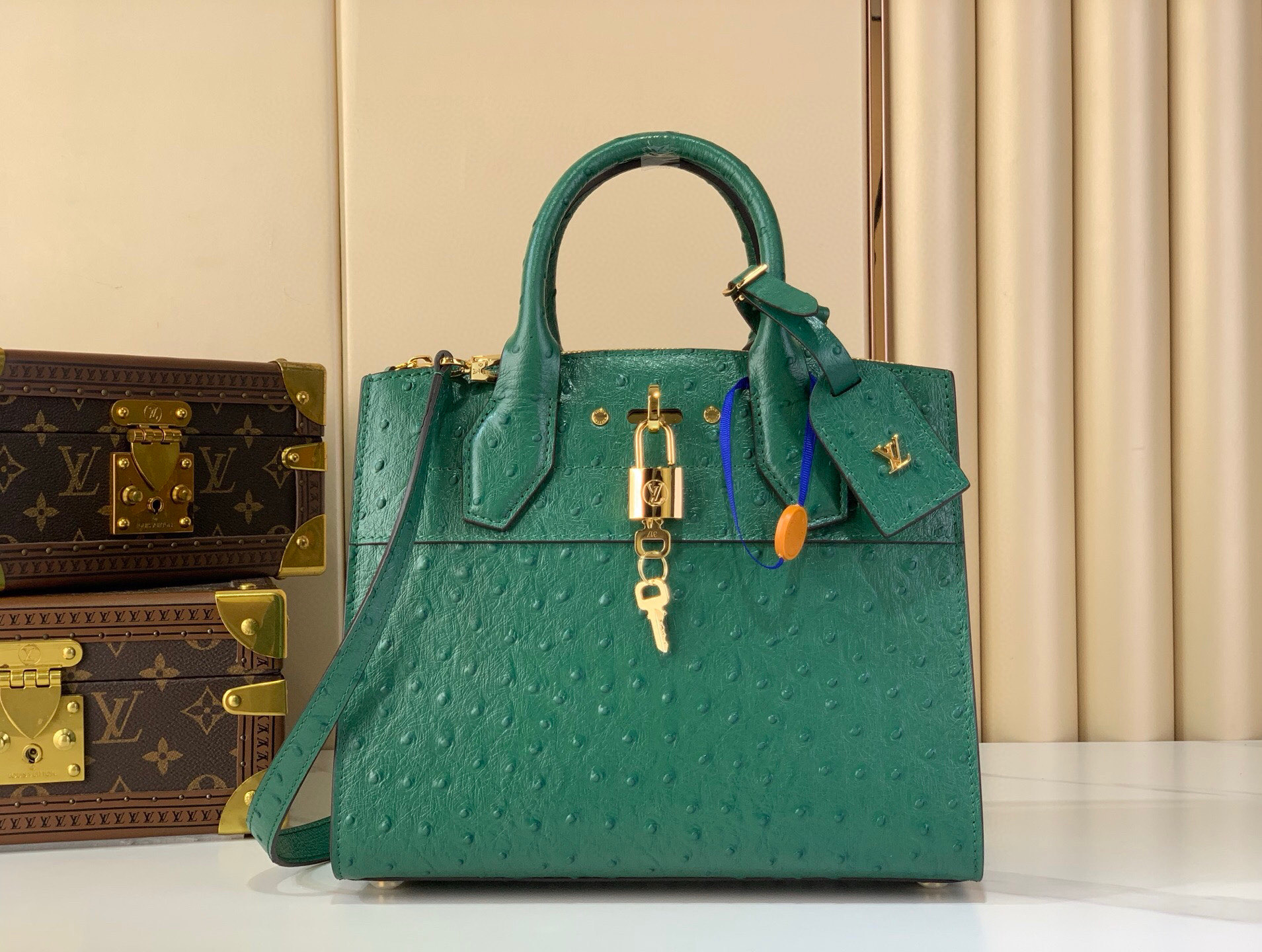 LV Style Beige Leather Top Handle Bag Lookbook Reference image 1