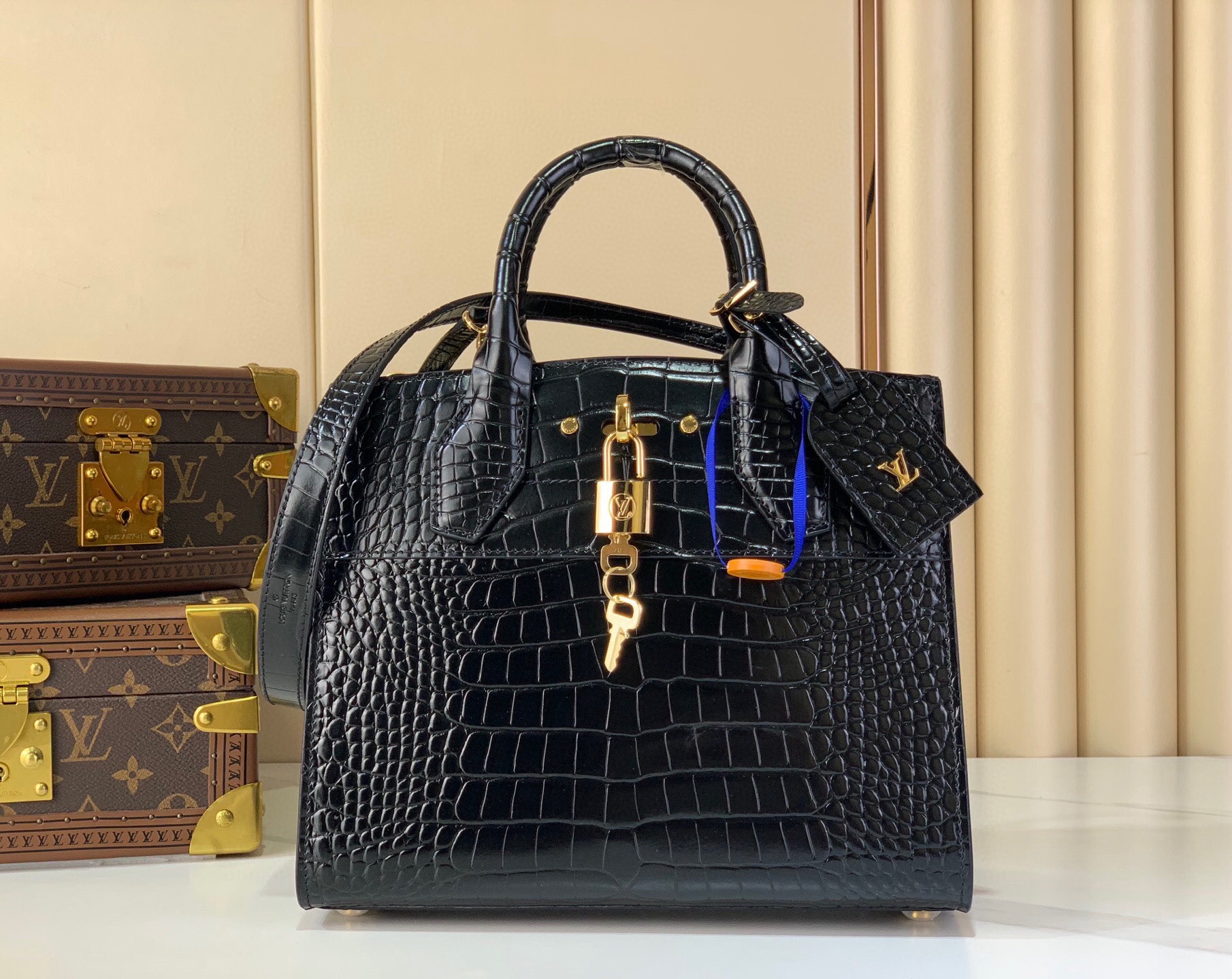 LV Style Black Leather Top Handle Bag Lookbook Reference image 1