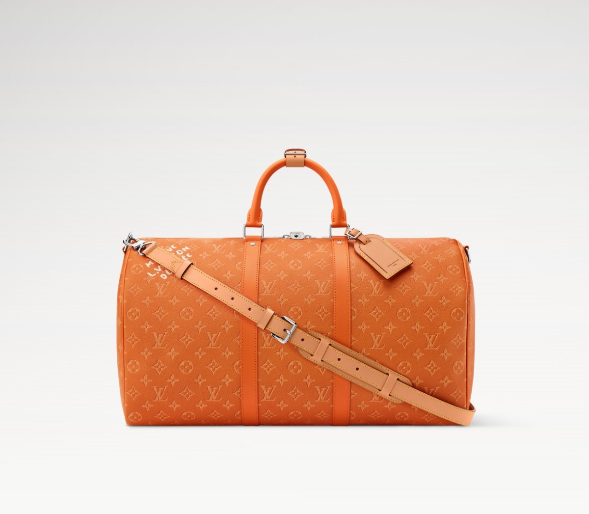 NO:622722,[Keeall Bandoulière 50 travel bag] M26865 orange flower color 26864 blue flower color 26866 green flower color (silk screen),19860909【Keeall Bandoulière 50 旅行袋】M26865 橙花色 26864 蓝花色 26866 绿花色（丝印）,,Bag