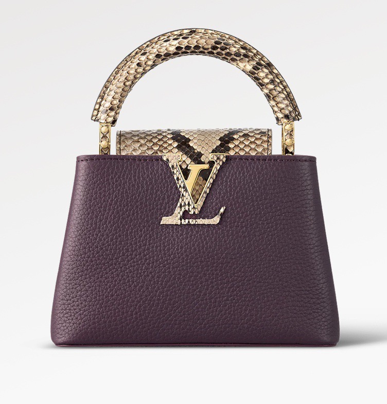 NO:622695,[Caucines bb handbag] N82067 48865 dark purple (snake cover) official website picture,19860909【Caucines bb手袋】 N82067 48865 深紫色（蛇盖）官网图,,Bag