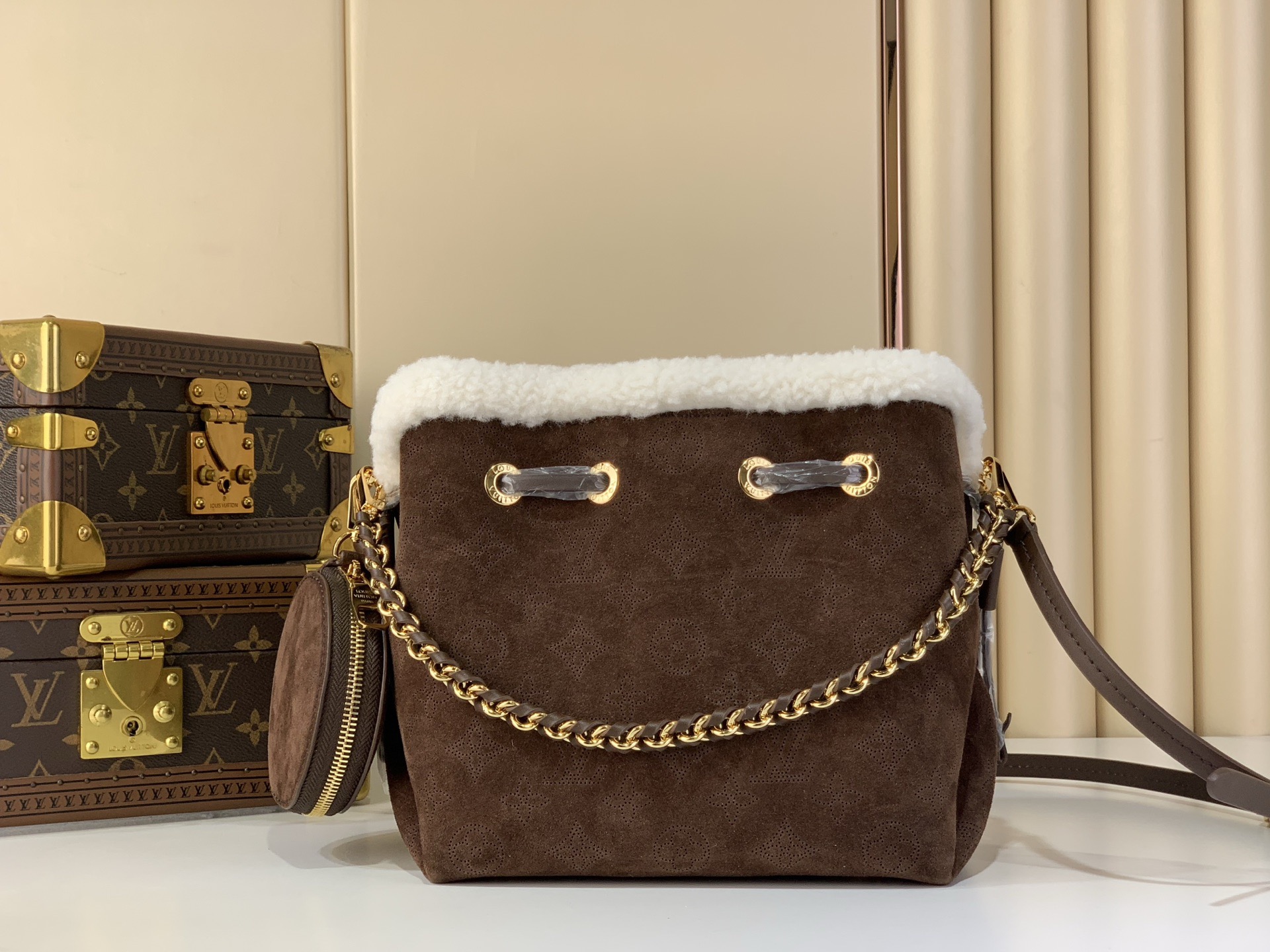 LV Style Brown Leather Top Handle Bag Lookbook Reference image 1