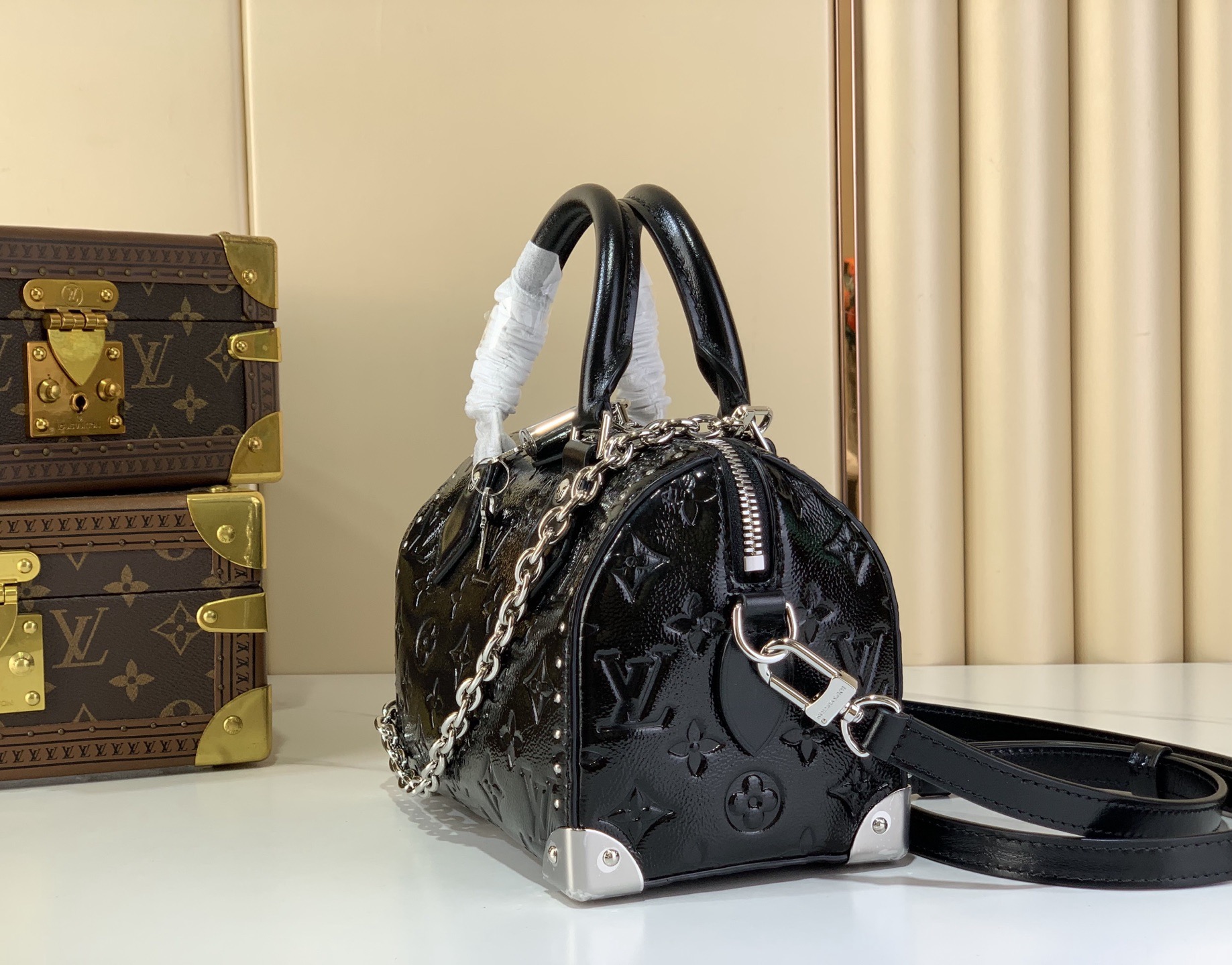 LV Style Black Leather Top Handle Bag Lookbook Reference image 2