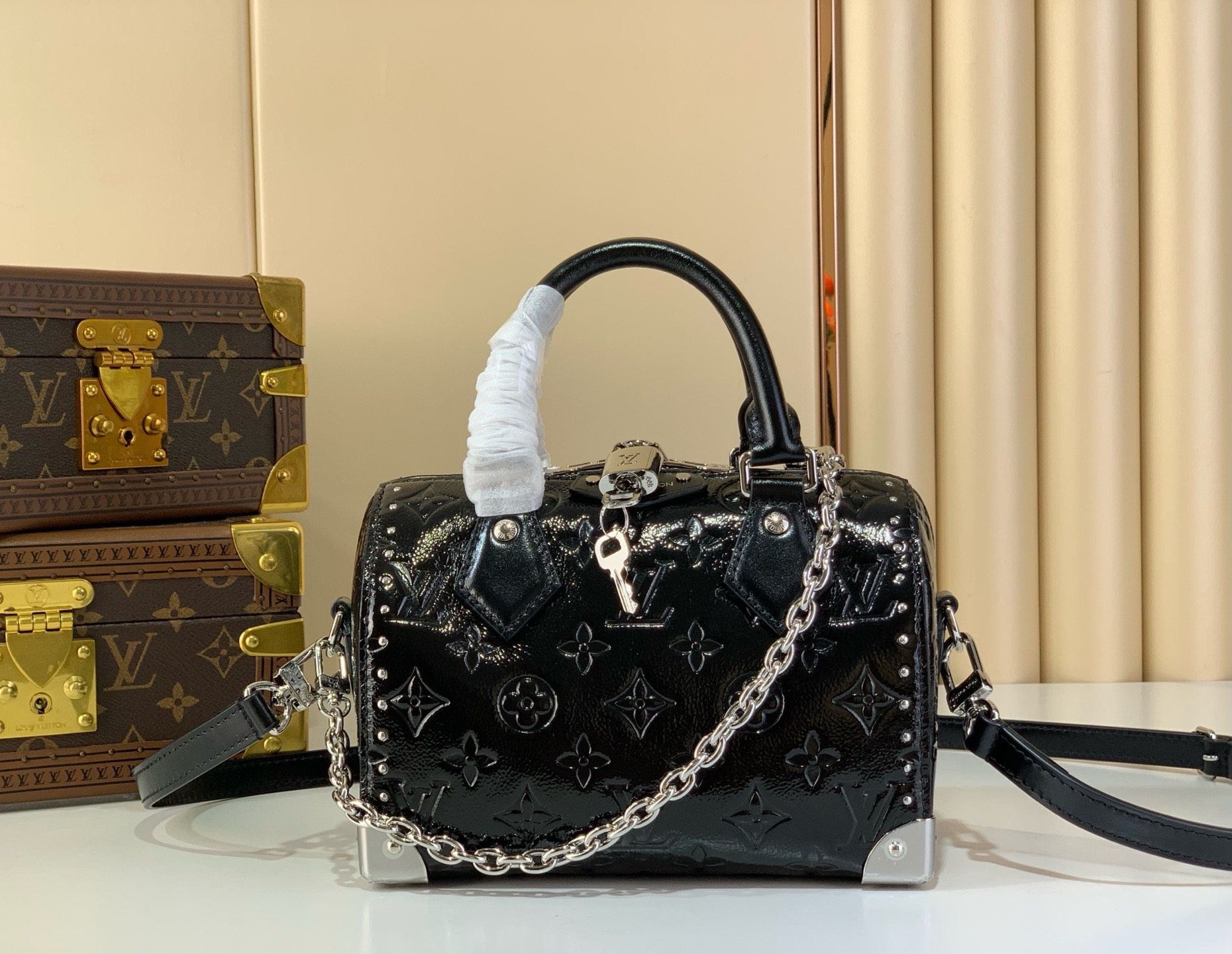 LV Style Black Leather Top Handle Bag Lookbook Reference image 1