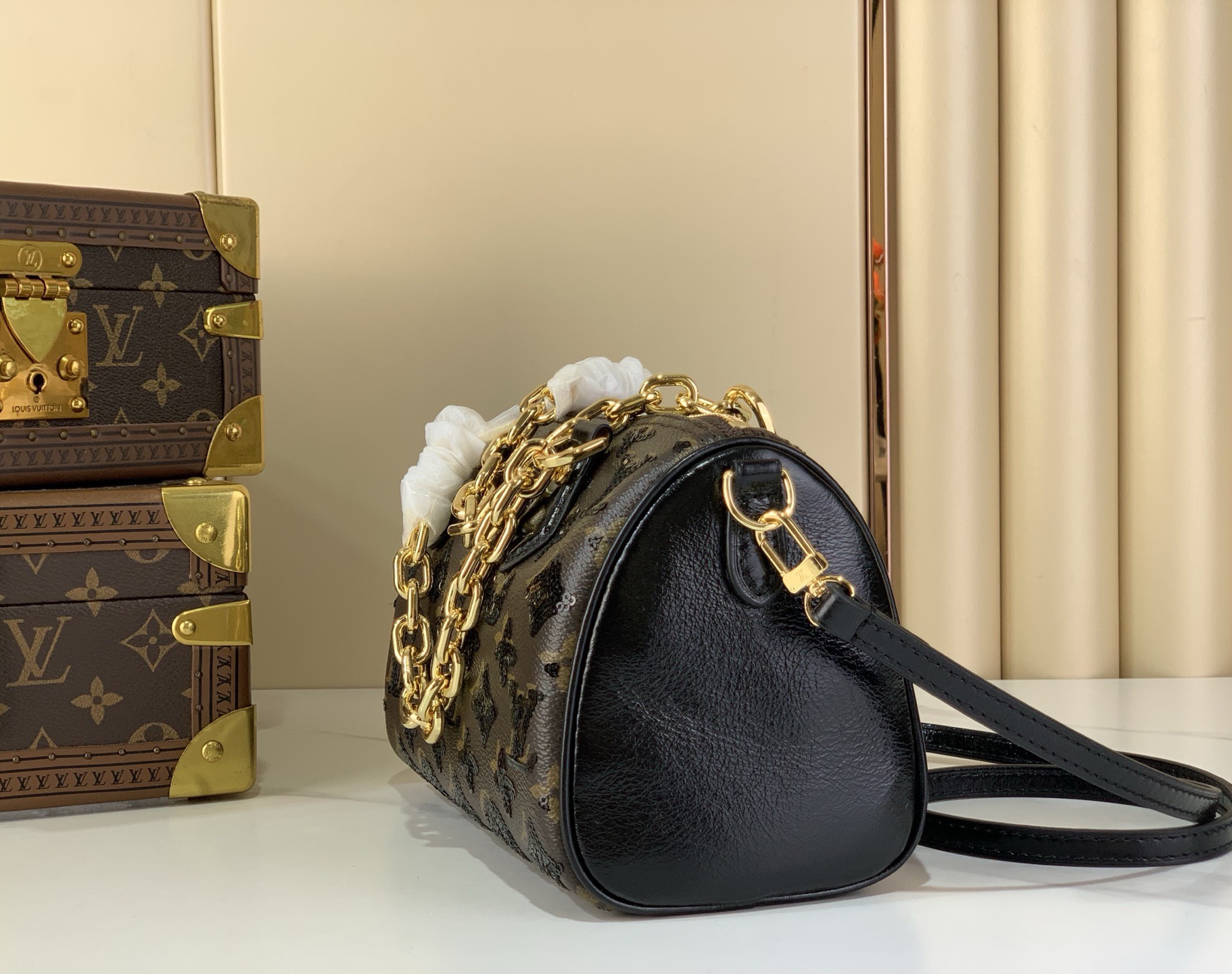 LV Style Brown Leather Top Handle Bag Lookbook Reference image 2