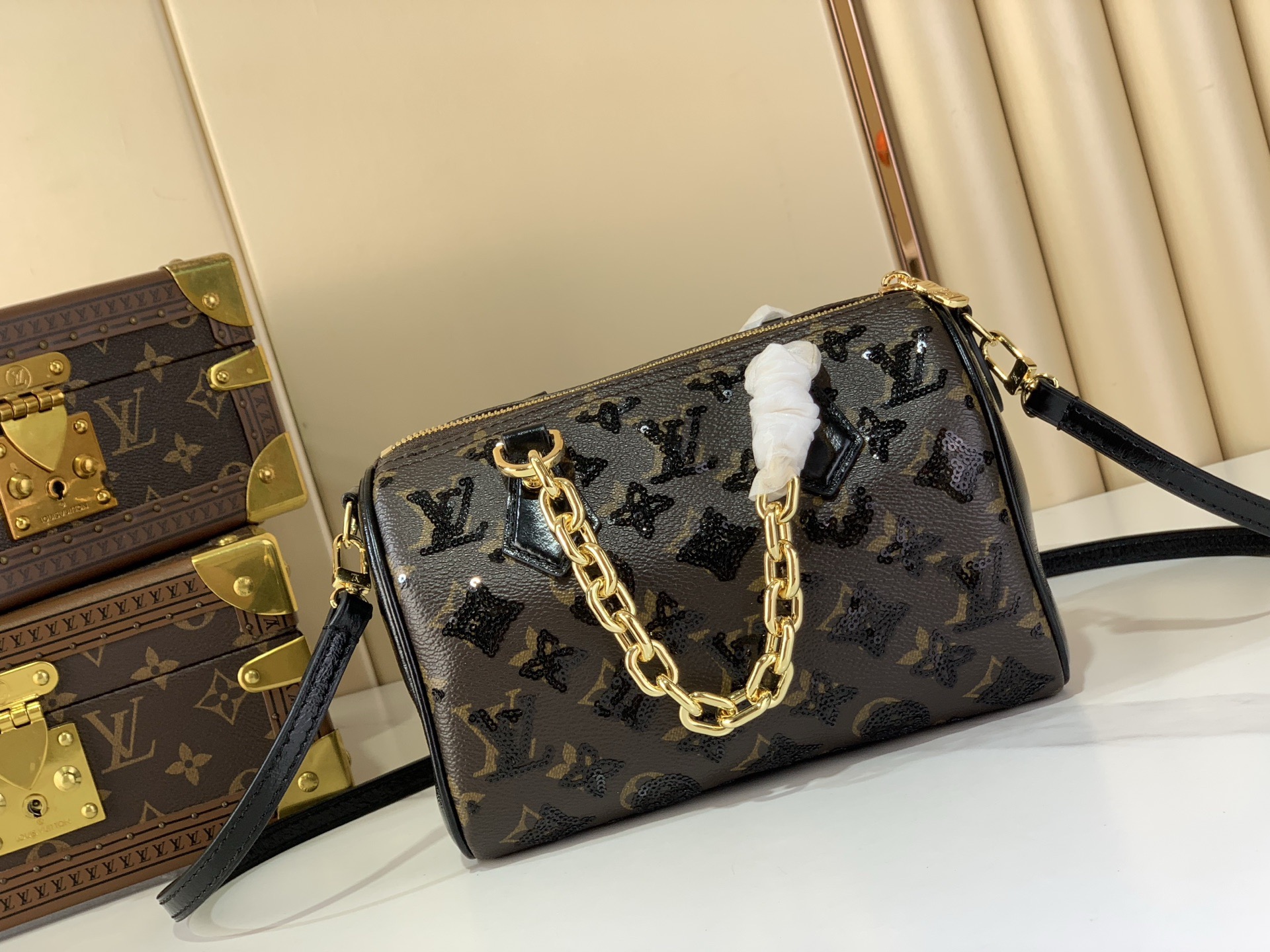 LV Style Brown Leather Top Handle Bag Lookbook Reference image 1