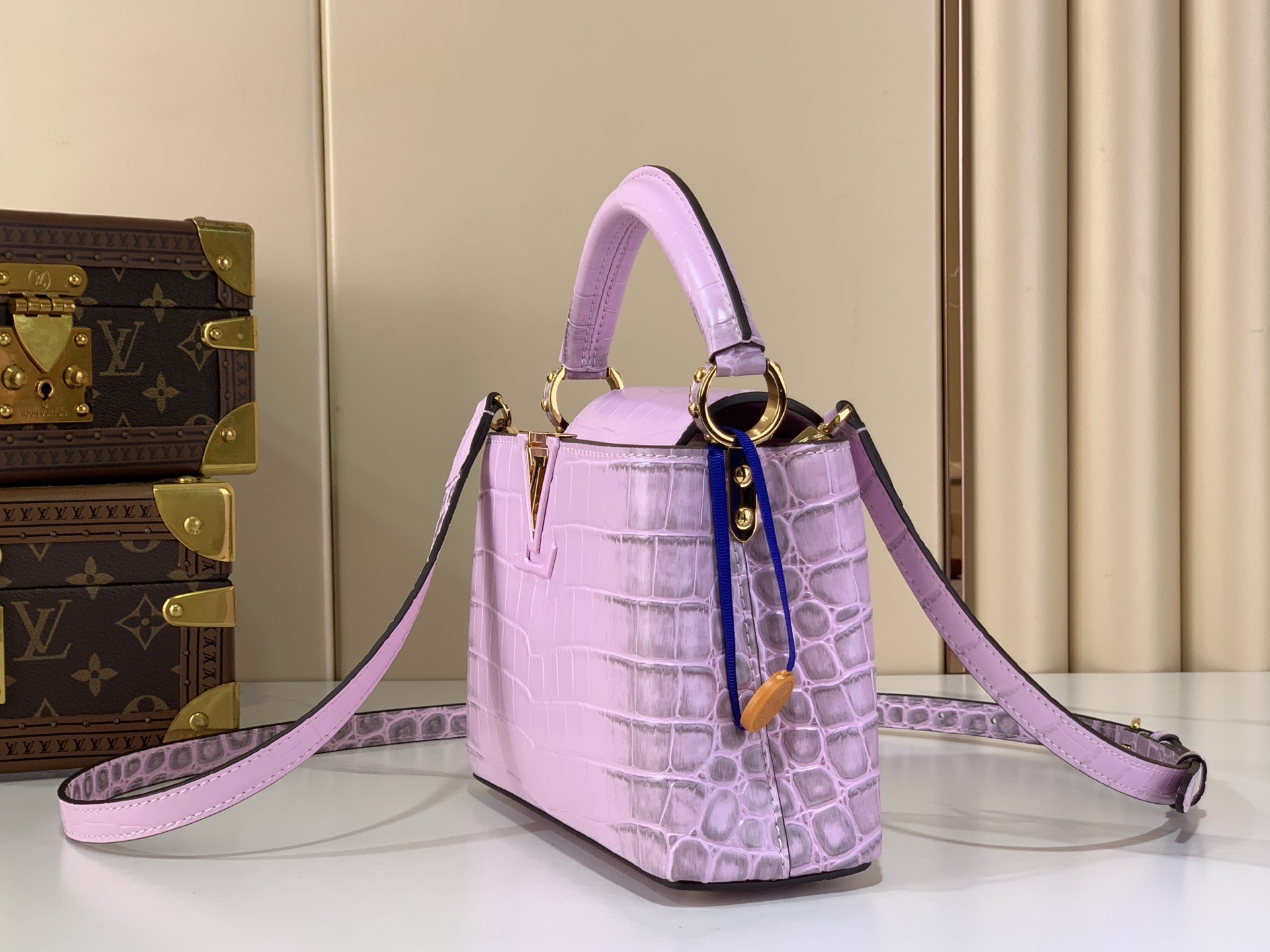 LV Style Pink Leather Top Handle Bag Lookbook Reference image 2