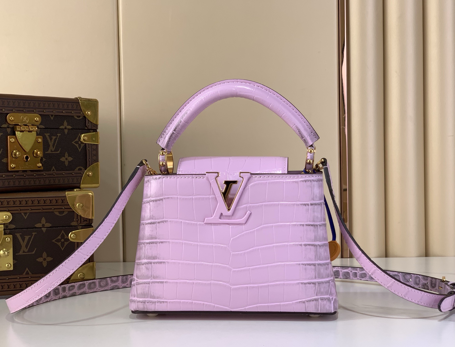 LV Style Pink Leather Top Handle Bag Lookbook Reference image 1