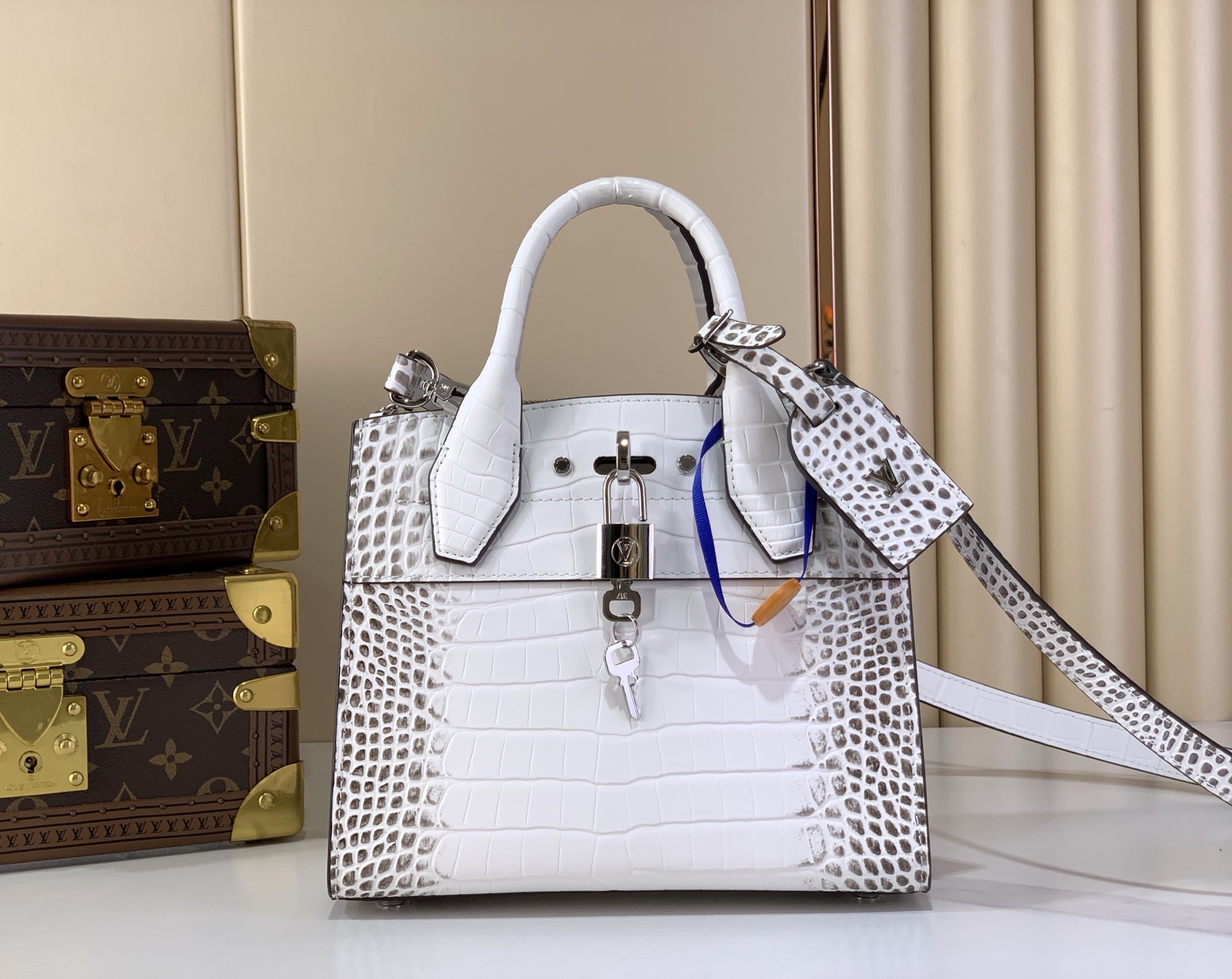 LV Style White Leather Top Handle Bag Lookbook Reference image 1