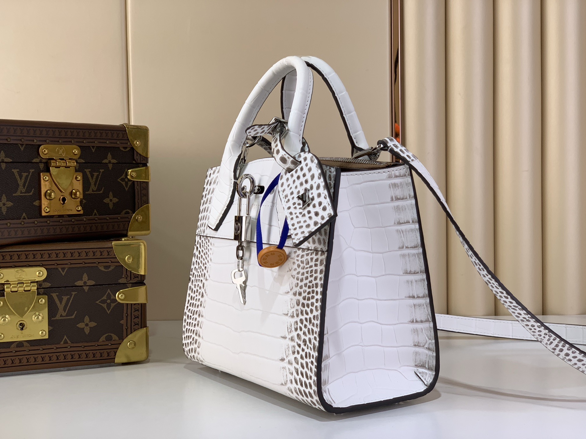 LV Style White Leather Top Handle Bag Lookbook Reference image 2
